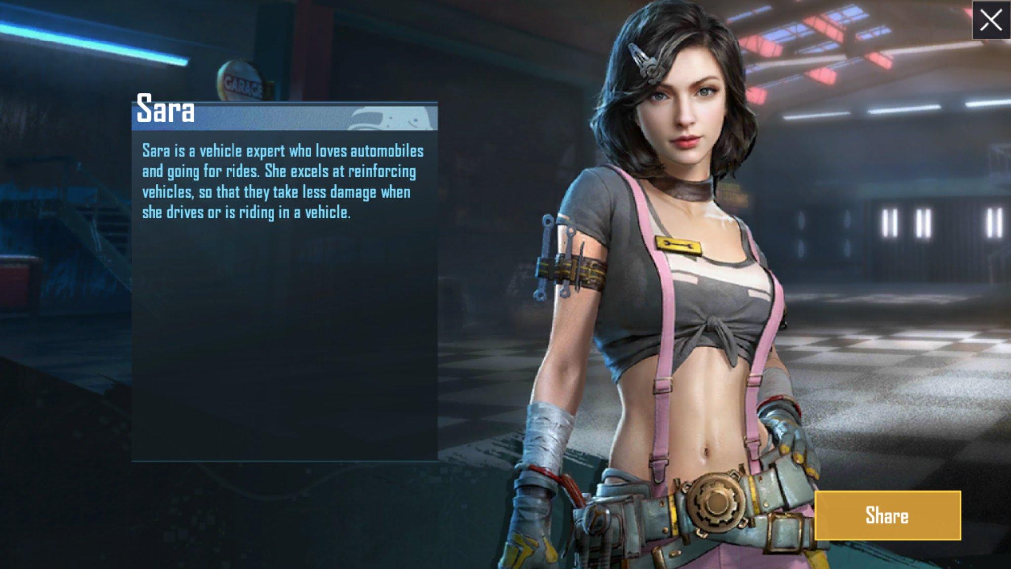 2048x1152 PUBG Mobile Sara Character Wallpaper