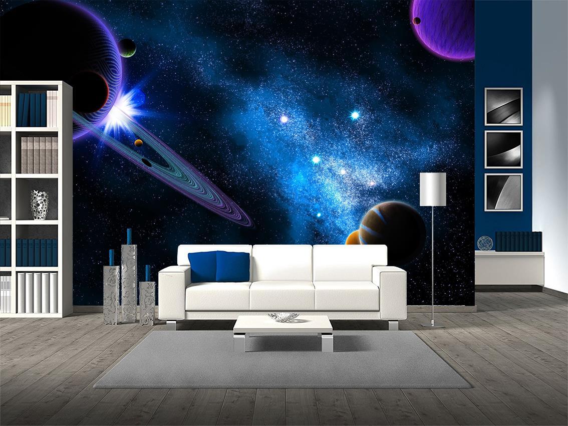 1134x850 Planets Space Interstellar Wallpaper Self Adhesive Wall Mural Art Decal M189