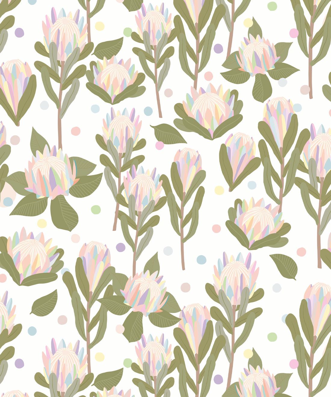 1100x1320 Protea Party Wallpaper Woven Wallpaper White Roll & King
