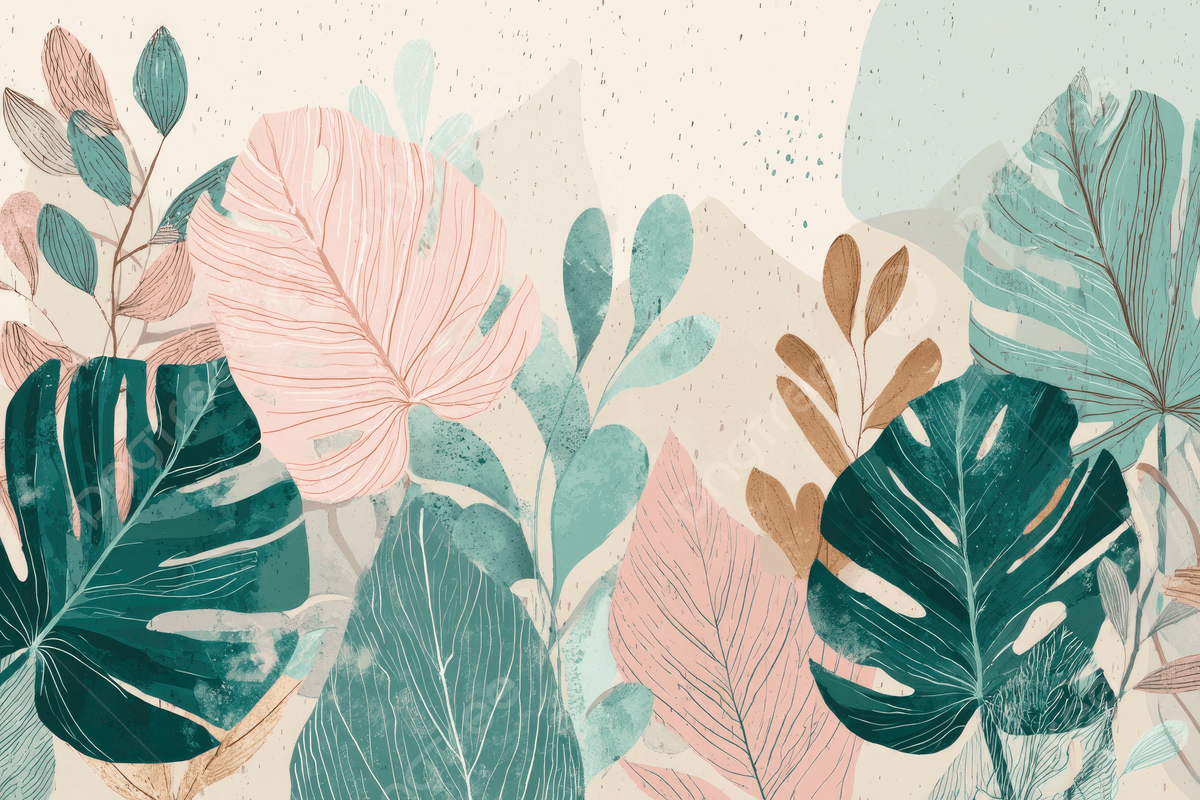 1200x800 Wallpaper With Dreamy Pastel Colors And Plants Monstera Leaves In The Background Minimalist Design Dark Green Tones On A Beige, Wallpaper, Dreamy, Pastel Colors Background Image And Wallpaper for Free Download