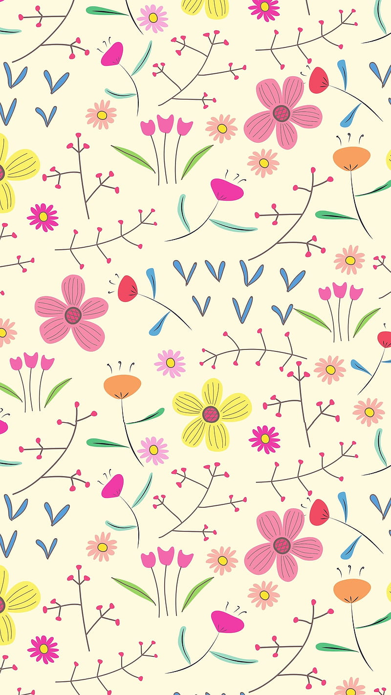800x1422 Cute Botanical Pattern, adorable beautiful, aesthetic secret garden, colorful trending, HD phone wallpaper