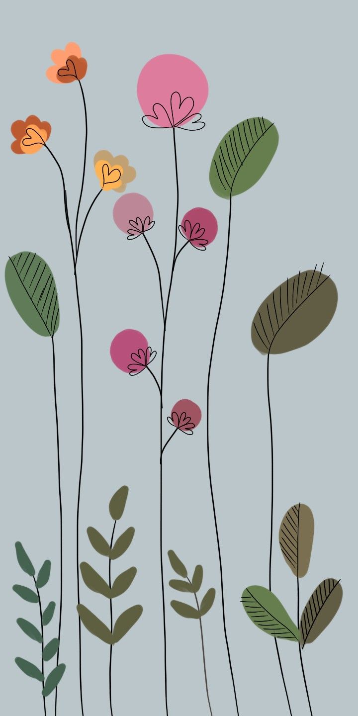 720x1440 Wallpaper pastel botanical