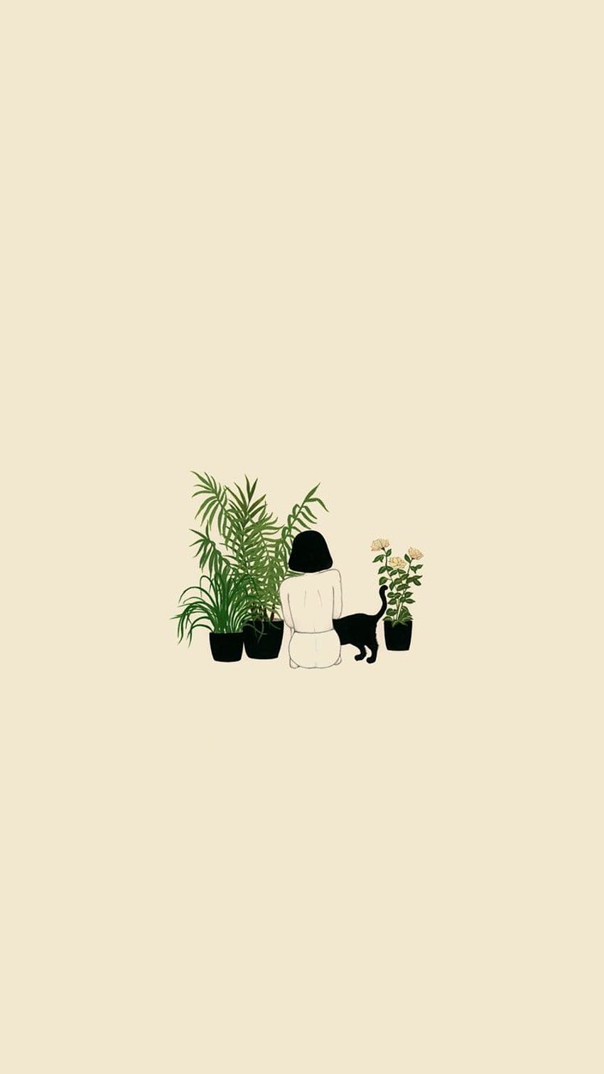 850x1512 Cute Aesthetic Plant on. .dog, plant pastel aesthetic HD phone wallpaper