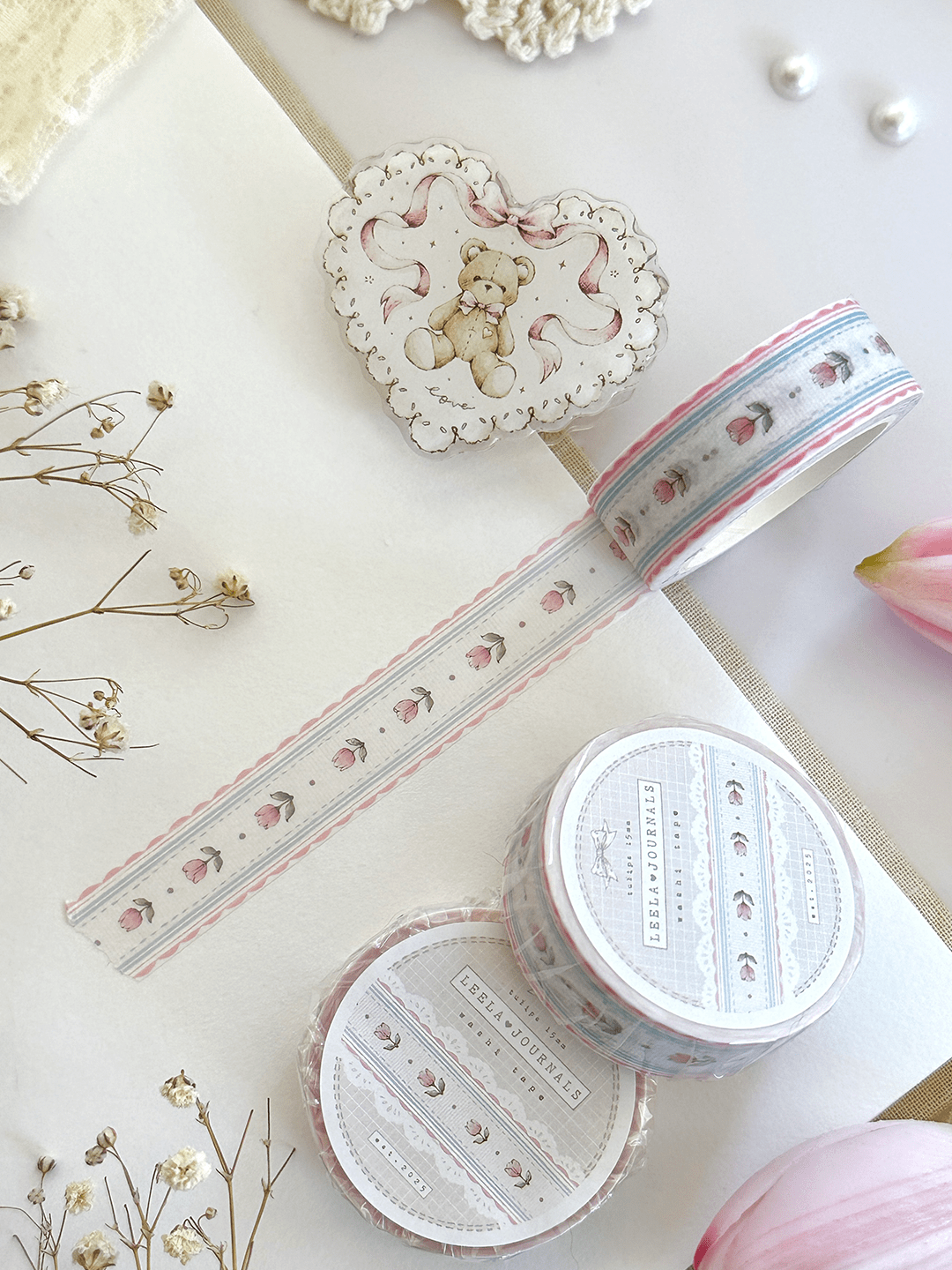 1080x1440 Tulip Lace Wallpaper Washi Tape