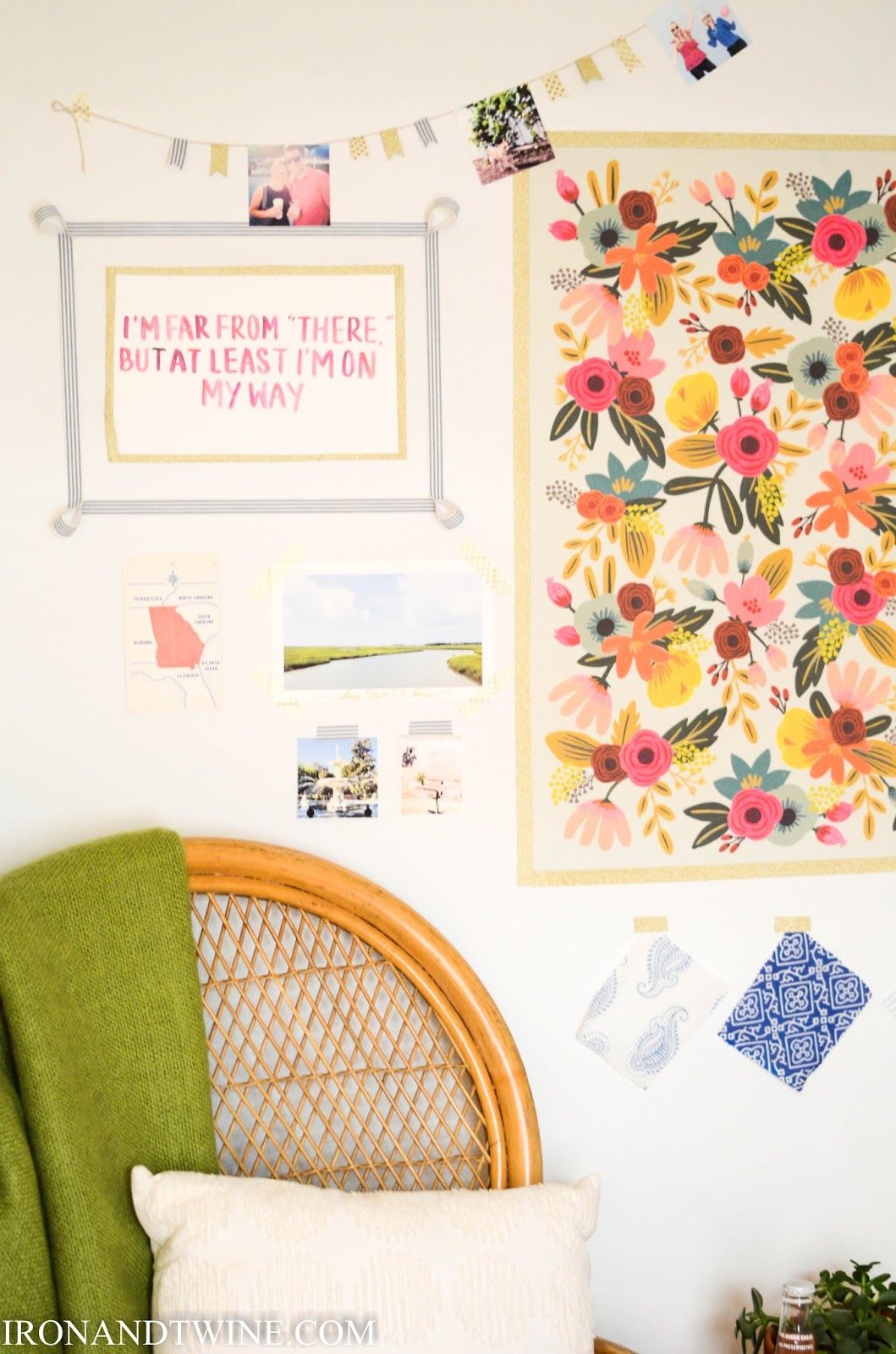 1059x1600 IRON & TWINE: Washi Tape Gallery Wall. Dorm Room Decor