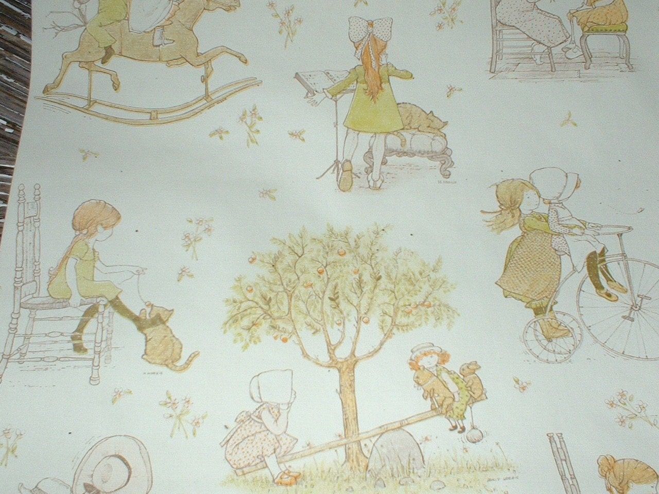 1280x960 Vintage Holly Hobbie Wallpaper 60 x 24 for your artwork mixed media altered art
