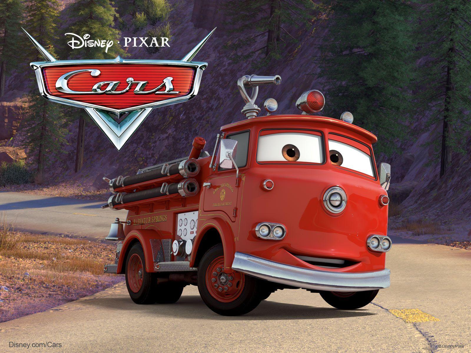1600x1200 Red the Fire Engine from Pixar Cars Cartoon Film Wallpaper HD Free
