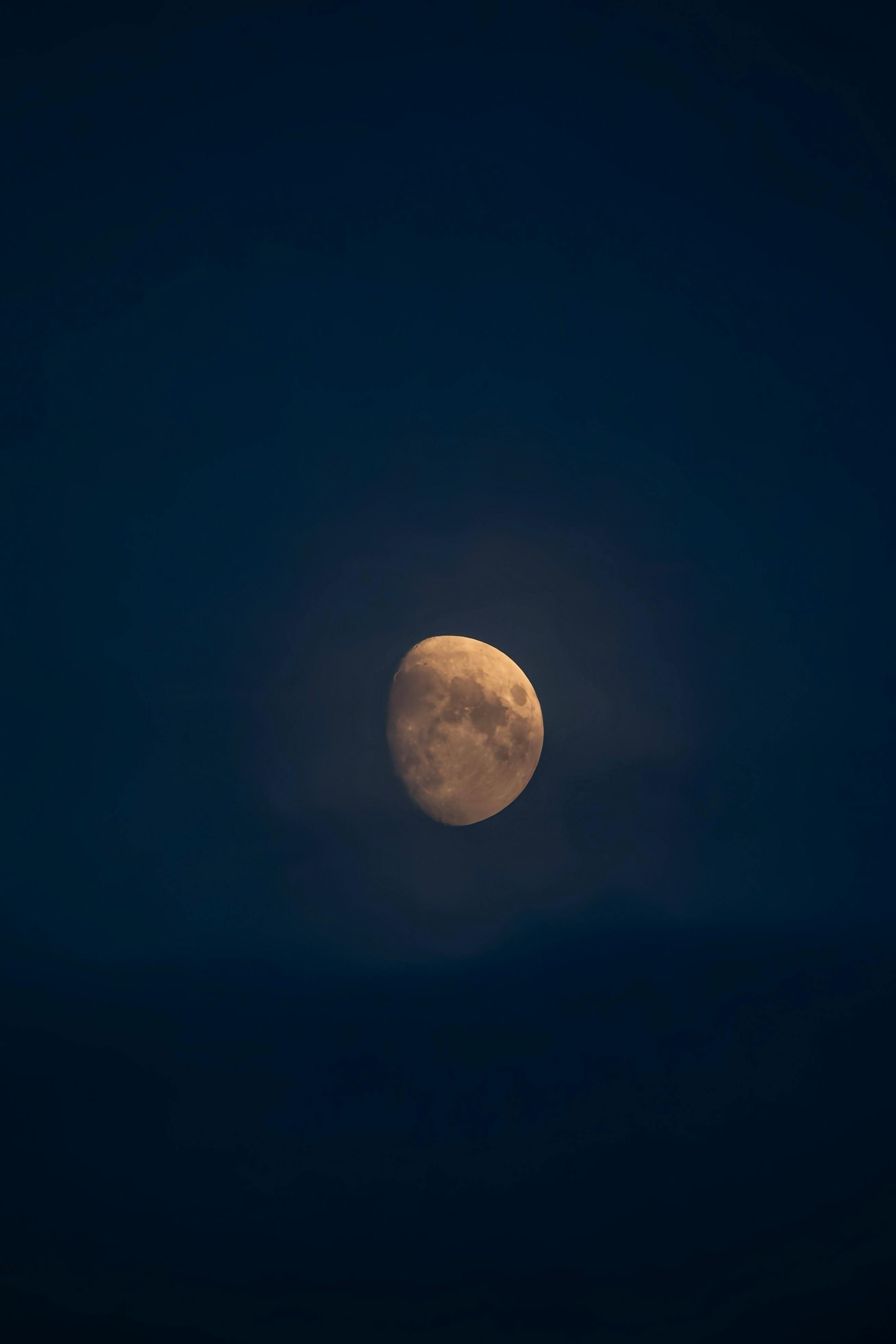2615x3924 Bright Moon Illuminated Against Dark Night Sky · Free