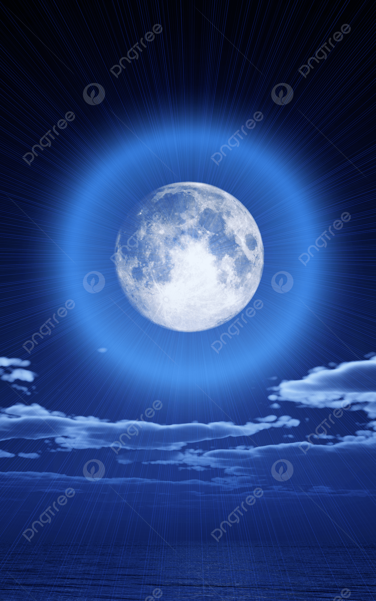 1200x1920 Full Moon In Night Ocean Bright Background Outdoor Photo Wallpaper Image For Free Download