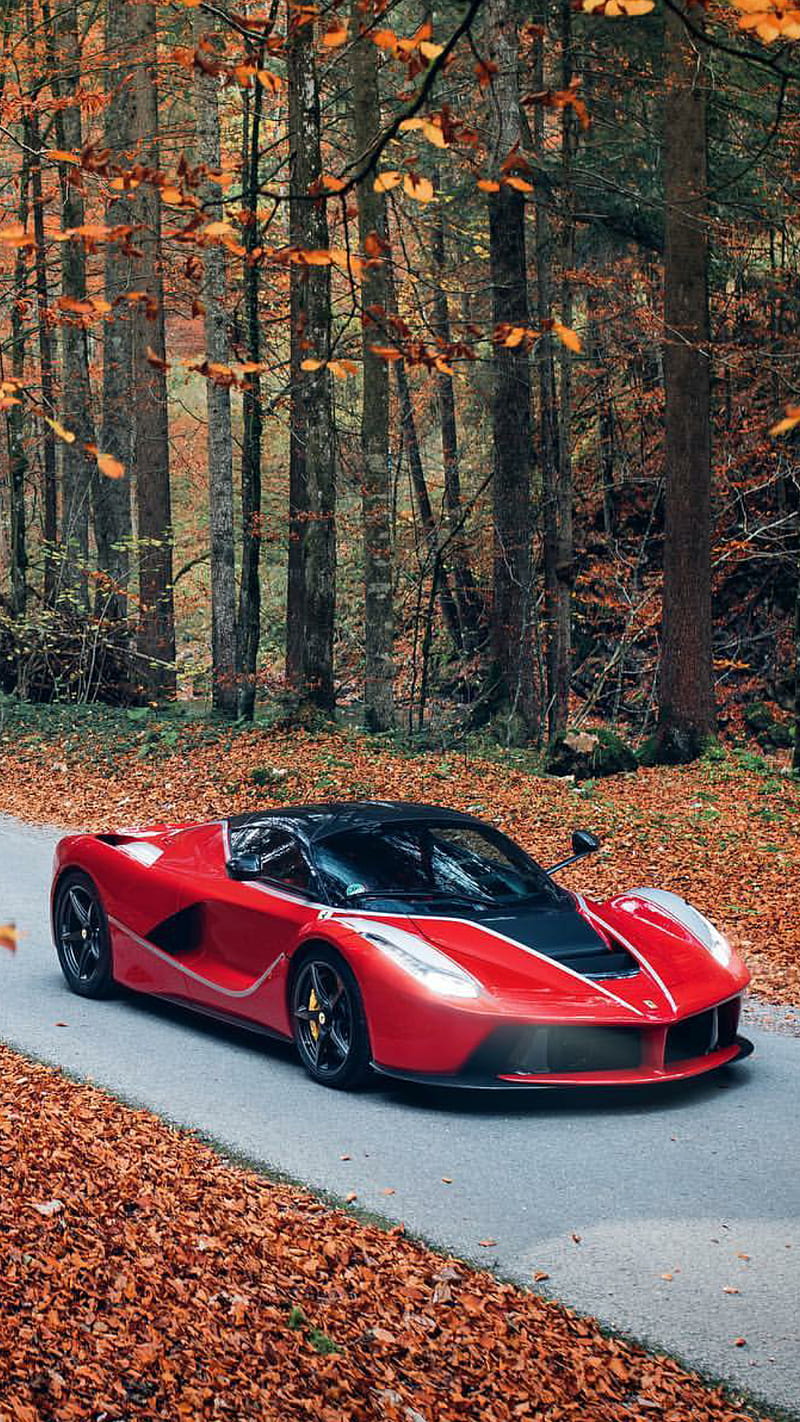 800x1422 Ferrari LaFerrari, red, car, hypercar, supercar, sports, america, new, HD phone wallpaper