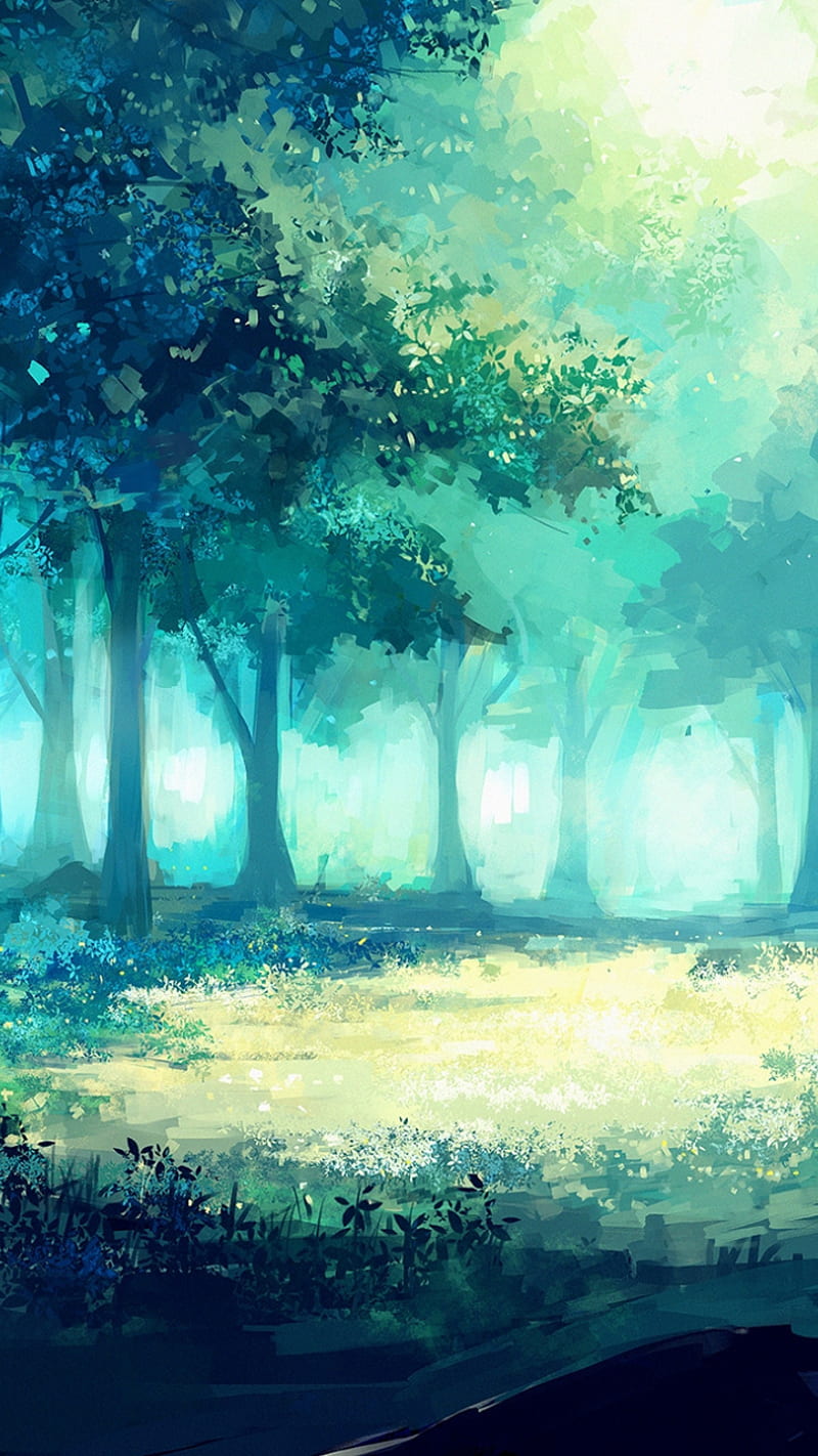 800x1422 Anime forest, scenery, HD phone wallpaper