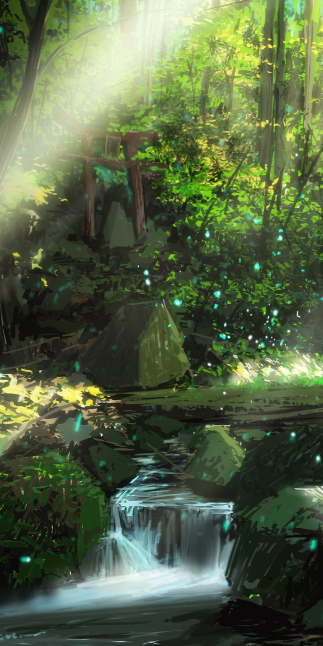 1080x2160 Anime Forest Phone Wallpaper
