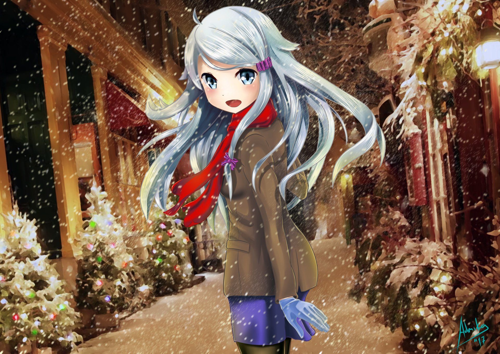 1920x1358 Christmas Snow: Nayuta Kani 4K Ultra HD Wallpaper