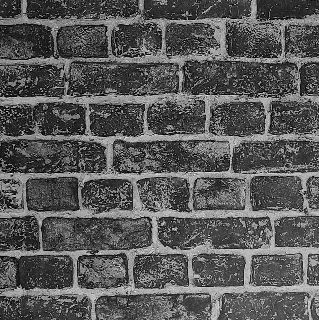 1312x1316 WM30682201 Charcoal gray black 3D illusion Brick Wallpaper