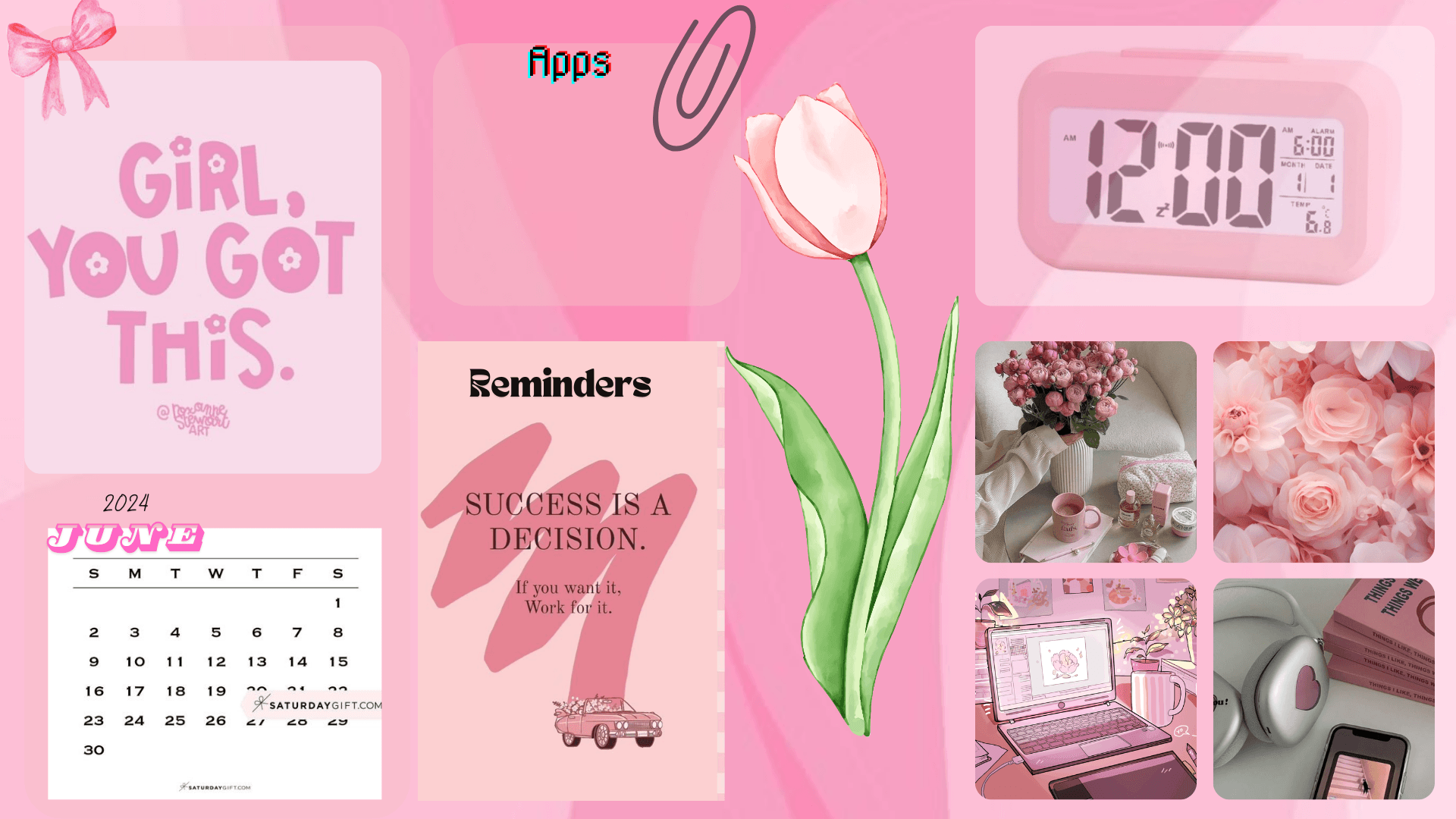 1920x1080 Aesthetic Desktop Wallpaper; Pink