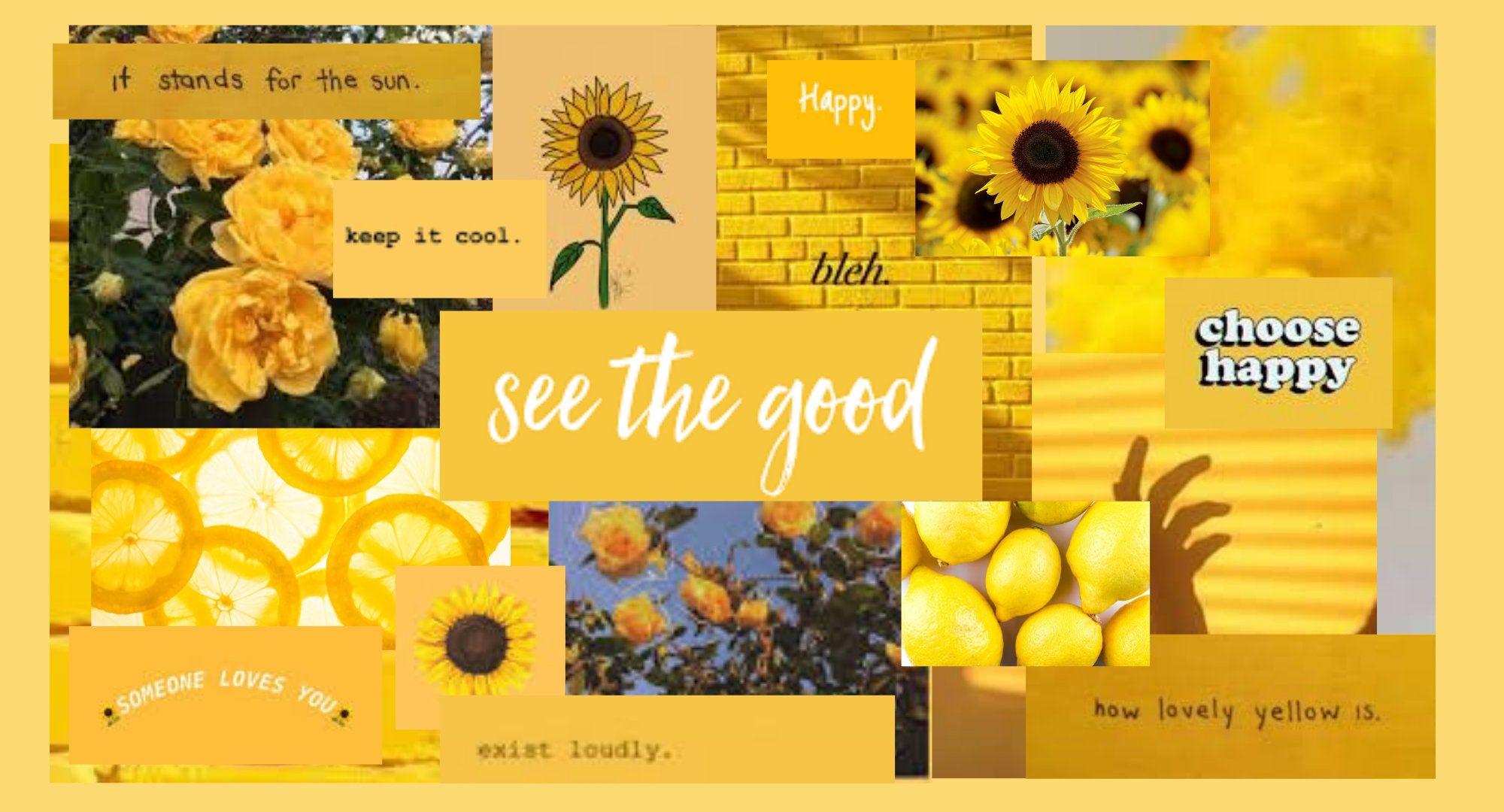 2000x1080 Aesthetic Yellow Desktop Wallpaper