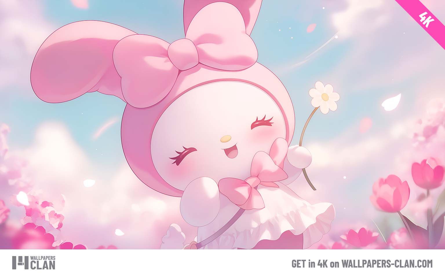 1536x955 My Melody Happy Flowers Wallpaper Sanrio 4K Wallpaper