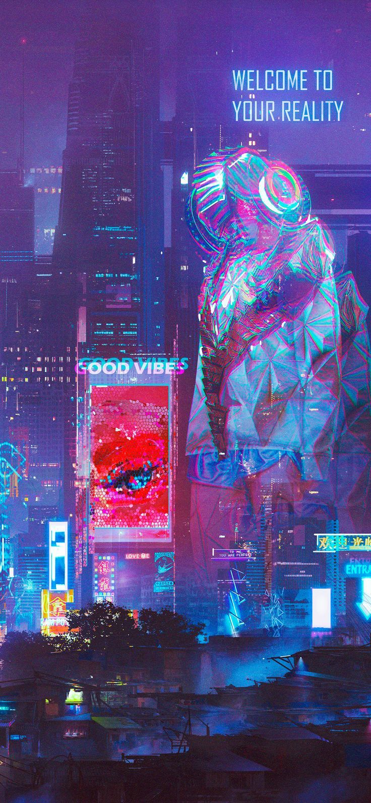 736x1592 Cyberpunk wallpaper for iPhone