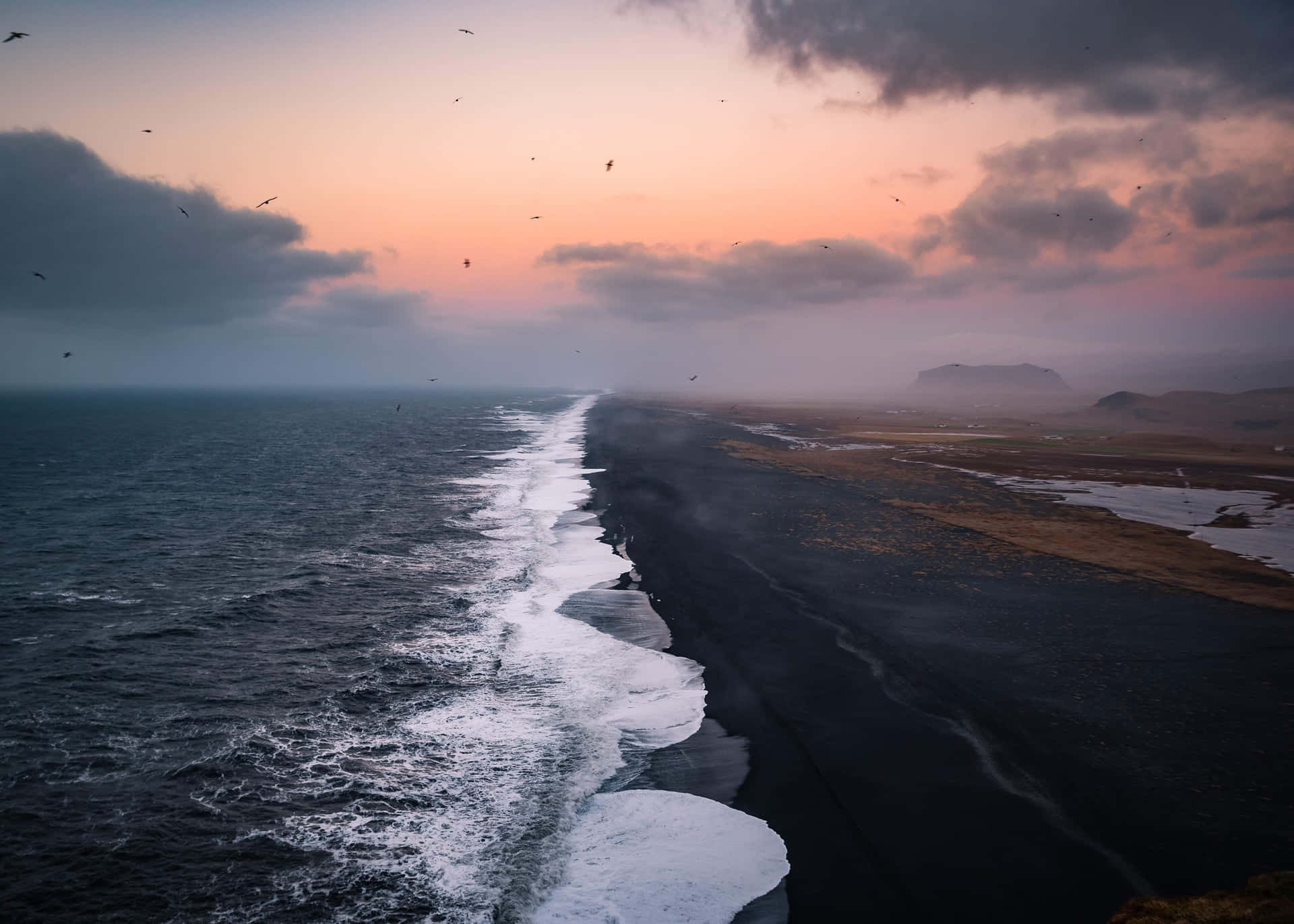 1920x1371 Black Sand Beach Wallpaper