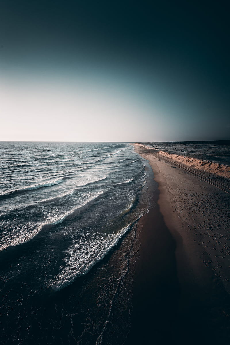 800x1200 DARK BEACH, beaches, city, sea, HD phone wallpaper
