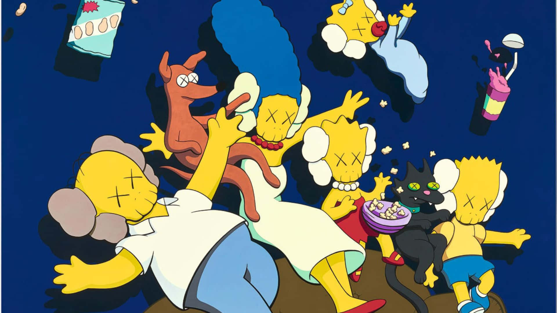 1920x1080 Download KAWS x The Simpsons Art Collaboration Wallpaper
