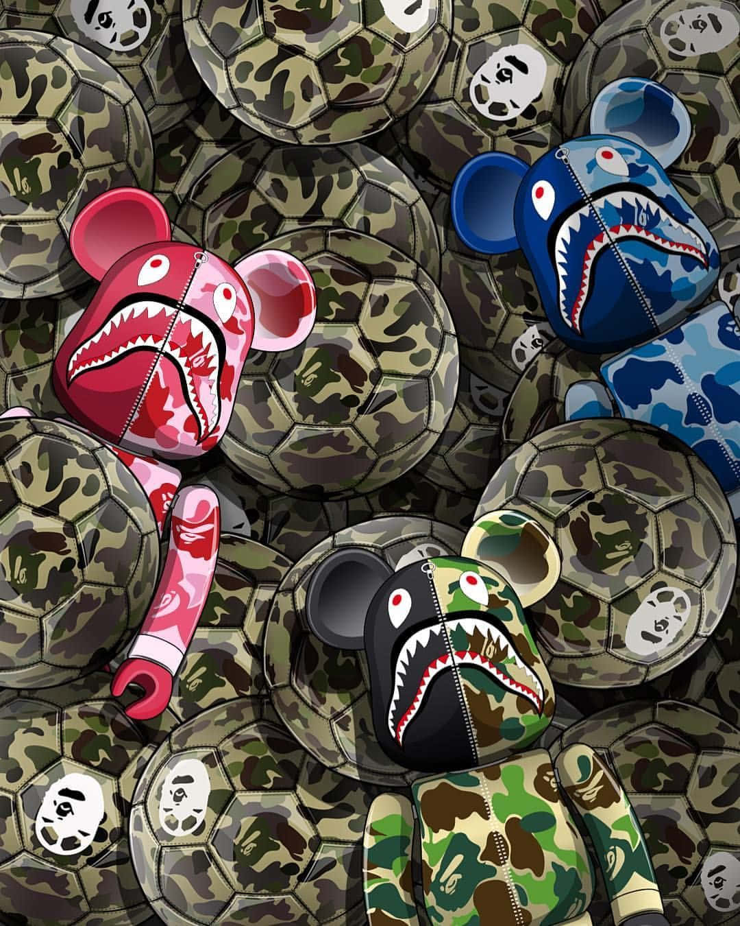 1080x1350 Download Kaws Bape iPhone Wallpaper
