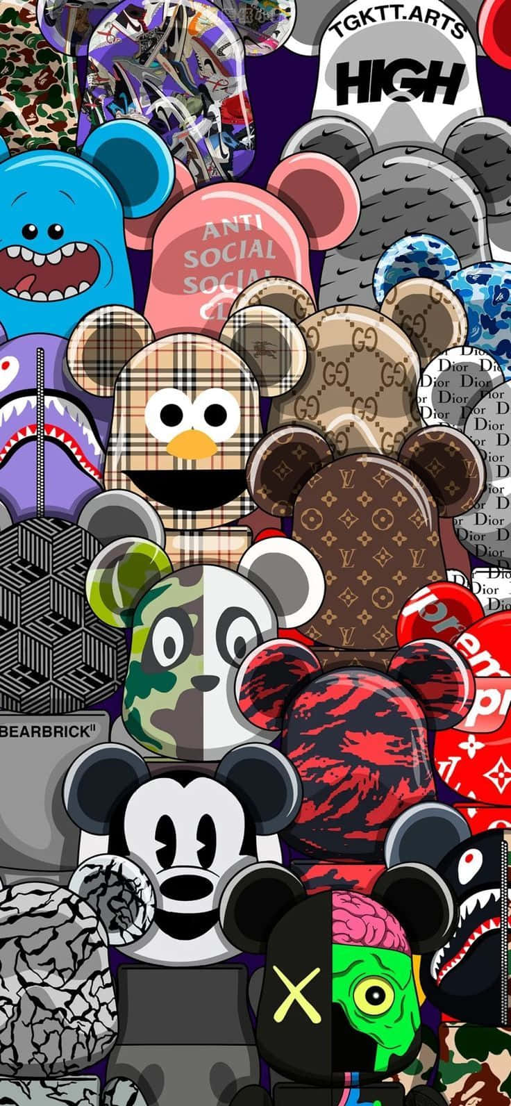 736x1592 Download Cool Kaws Artistry Wallpaper