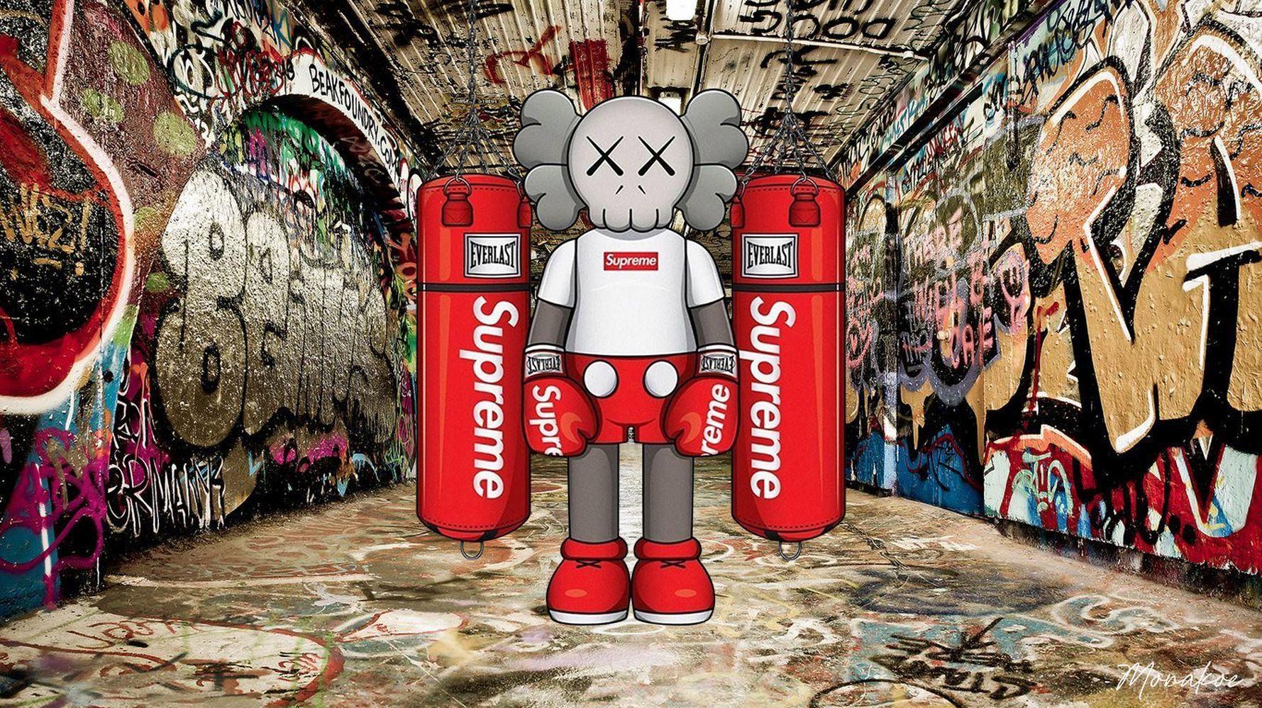 1779x999 Bape X Kaws X Supreme Desktop Wallpaper