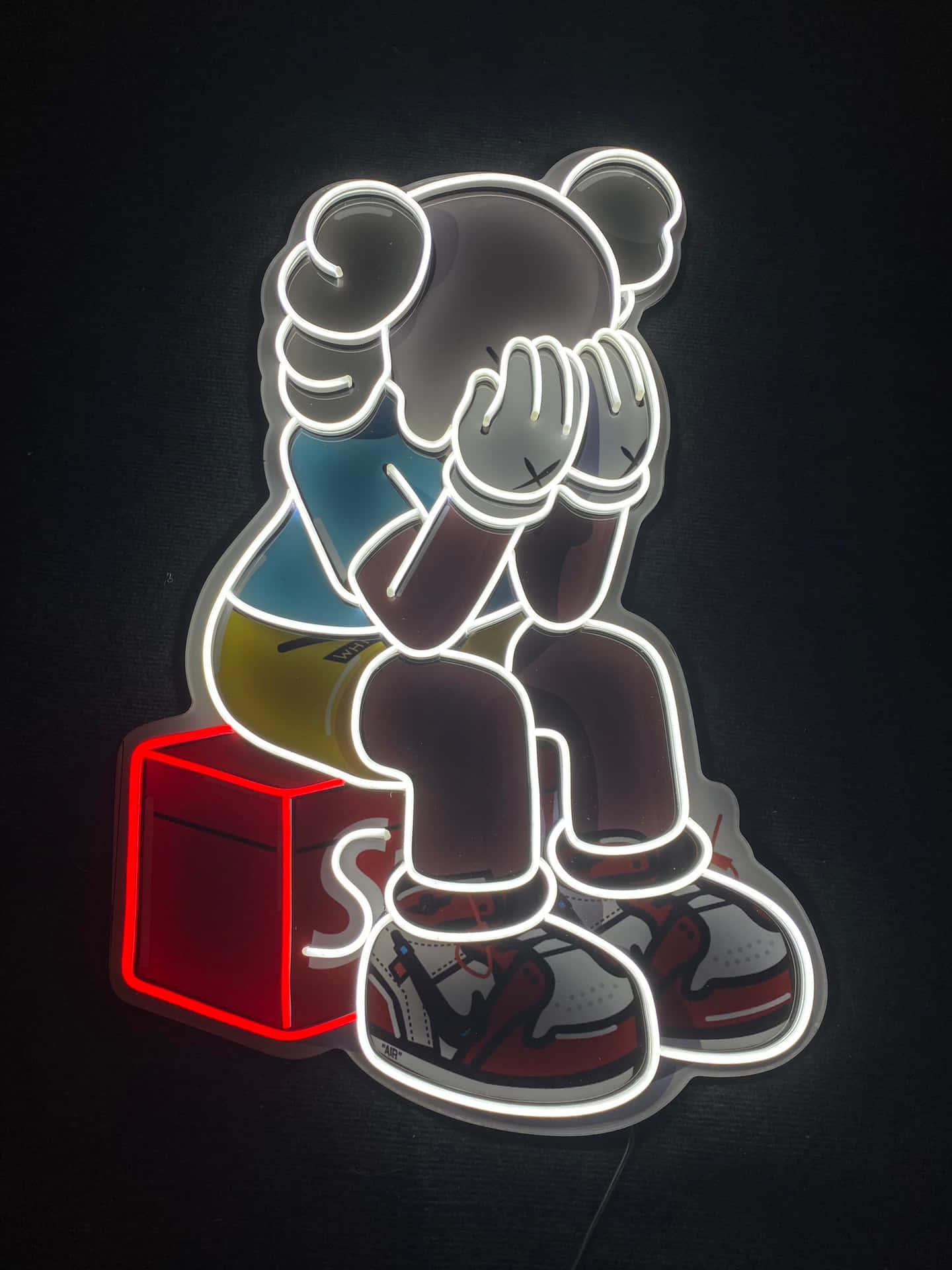 1440x1920 Kaws X Supreme Wallpaper