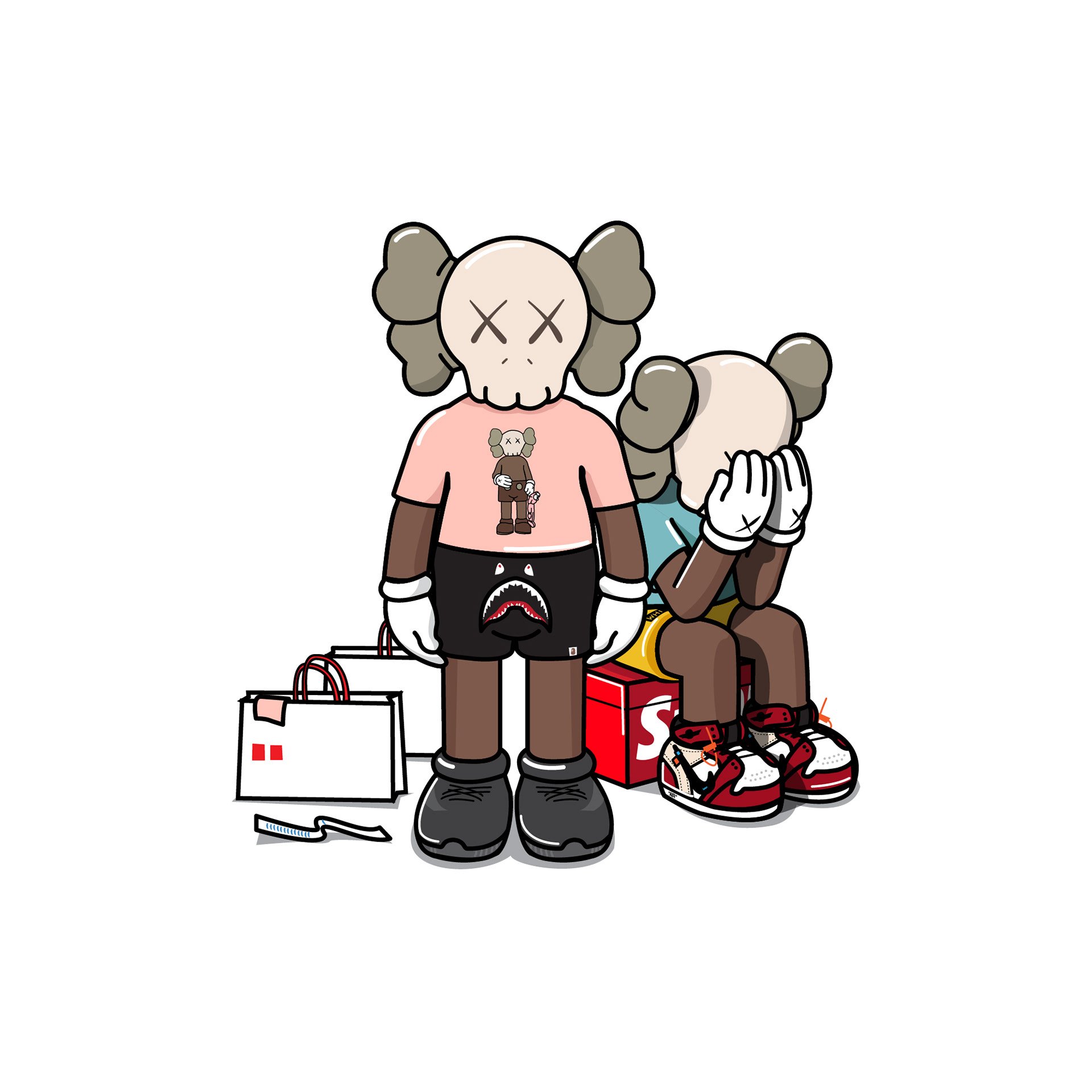 1920x1920 Kaws x Uniqlo for Hypebeast. Illustration (1). Image - Behance