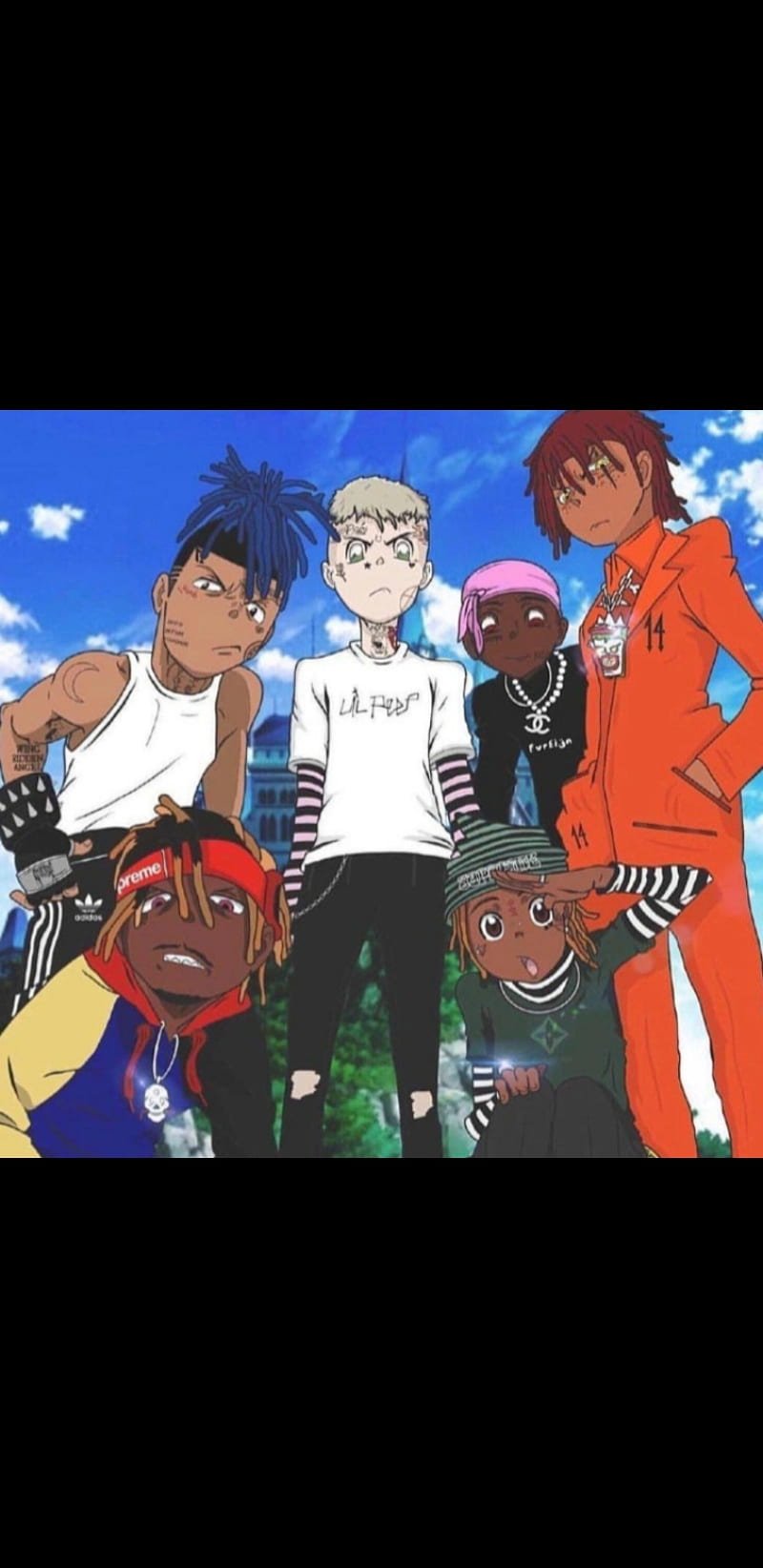 800x1644 JuiceXPeepUziSki 1400/ anime, juicewrld, lil peep, ski, trippie redd, HD phone wallpaper