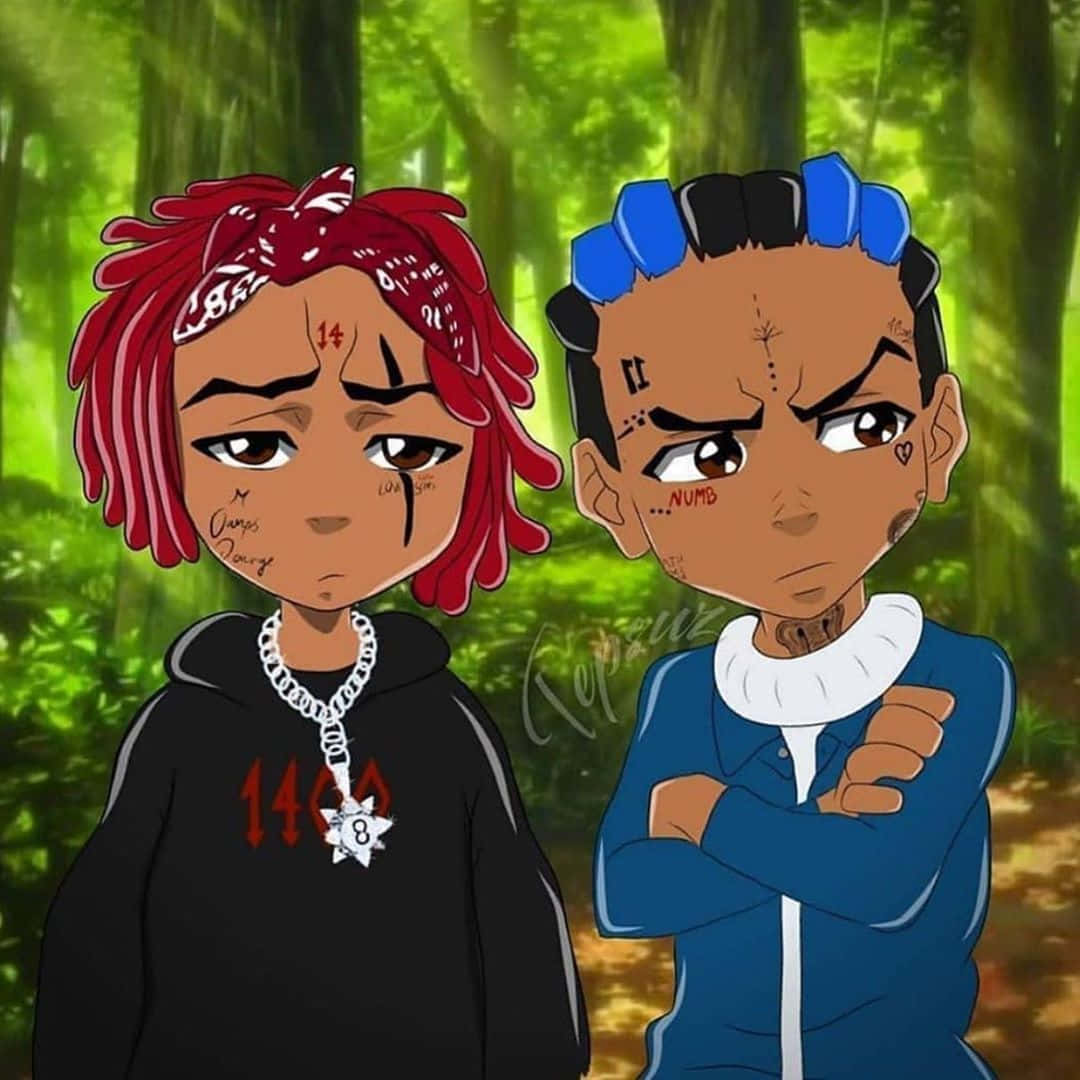1080x1080 Descargar fondos de Animerapper Trippie Redd Y Juice Wrld