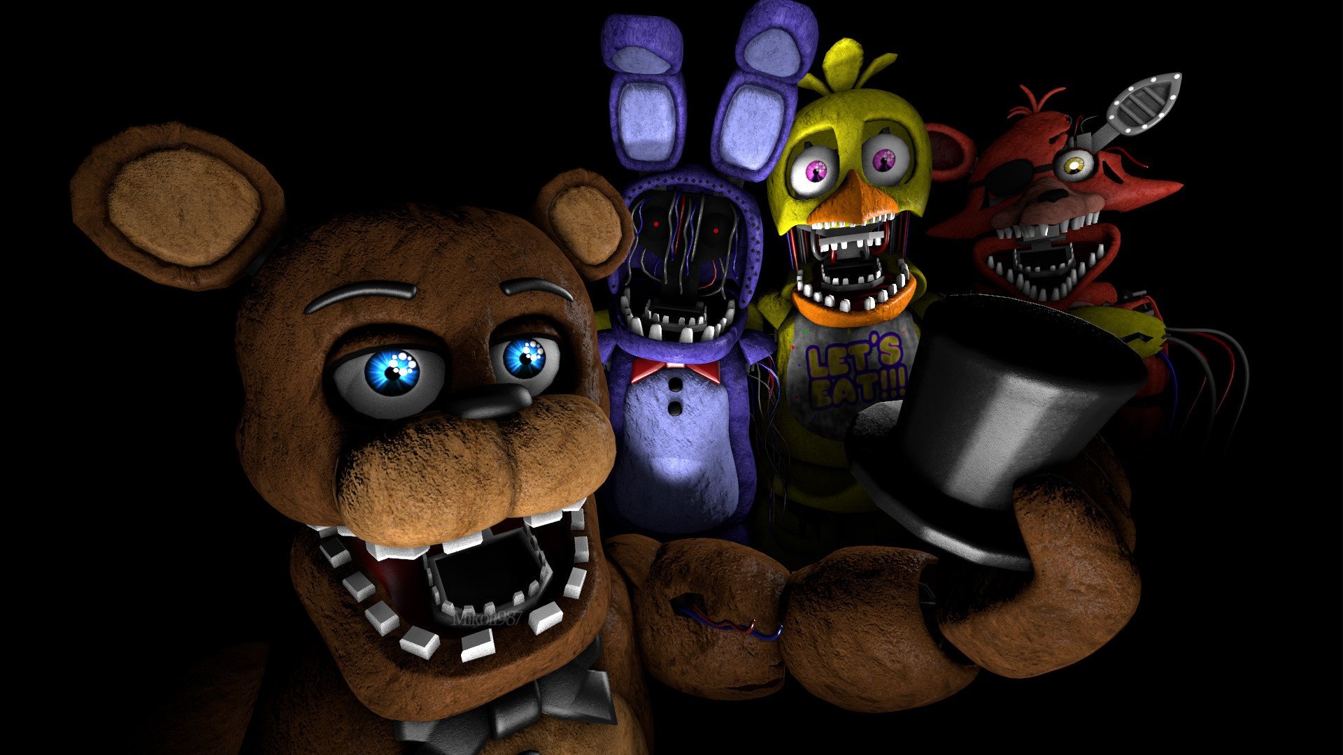 1920x1080 Five Nights at Freddy's 2 HD Wallpaper: Iconic Animatronics in High Definition