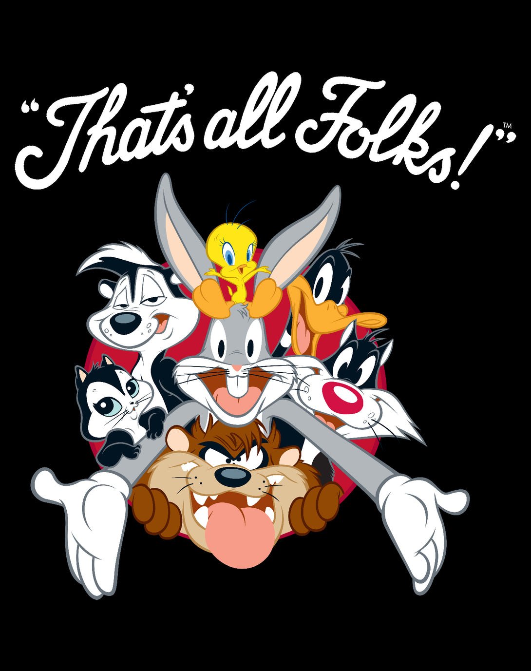 1090x1377 Looney Tunes All Stars That's All Folks Official Women's T Shirt