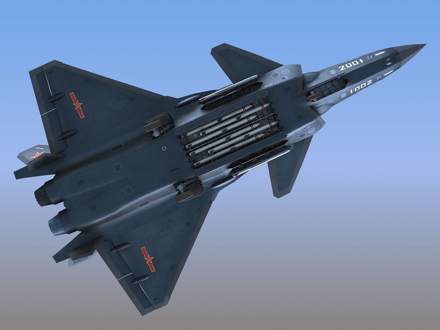 1500x1125 Chinese Air Force J 20 Stealth Fighter 3D Model $179 .3Ds .fbx .max .obj