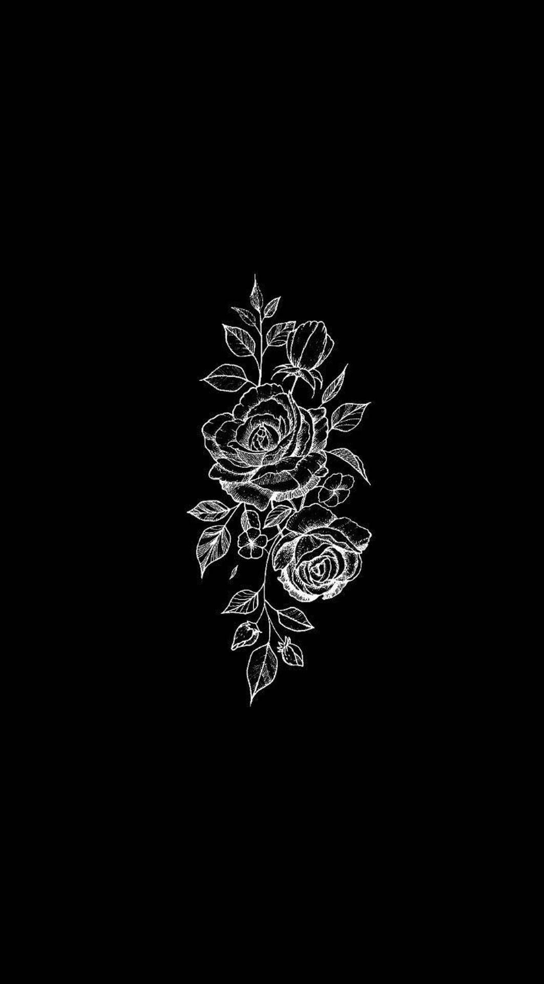 1062x1920 Download Caption: Elegant Black&White Aesthetic Rose Profile Picture Wallpaper