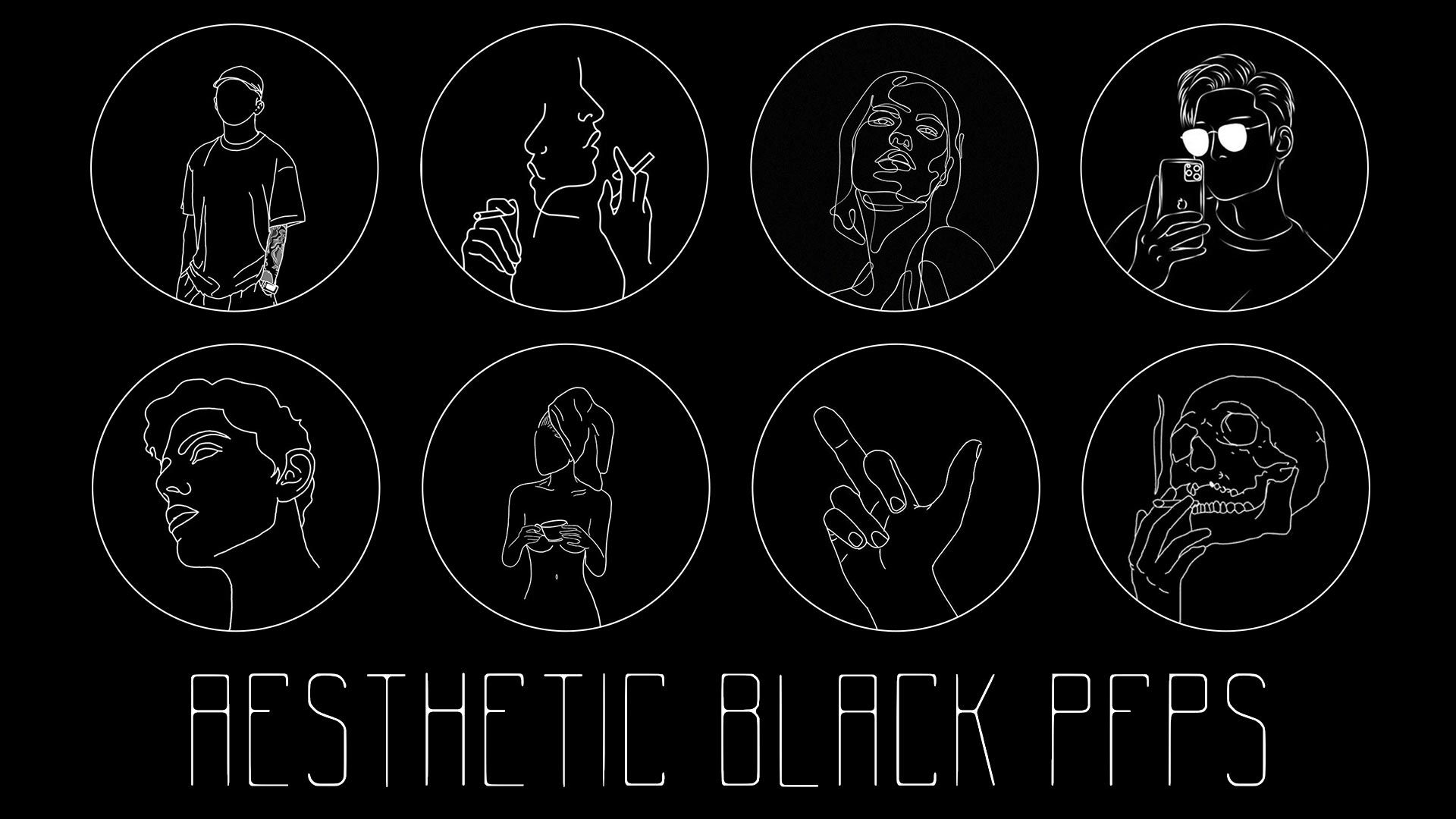 1920x1080 Aesthetic Black PFP Profile Picture for TikTok, Discord, IG