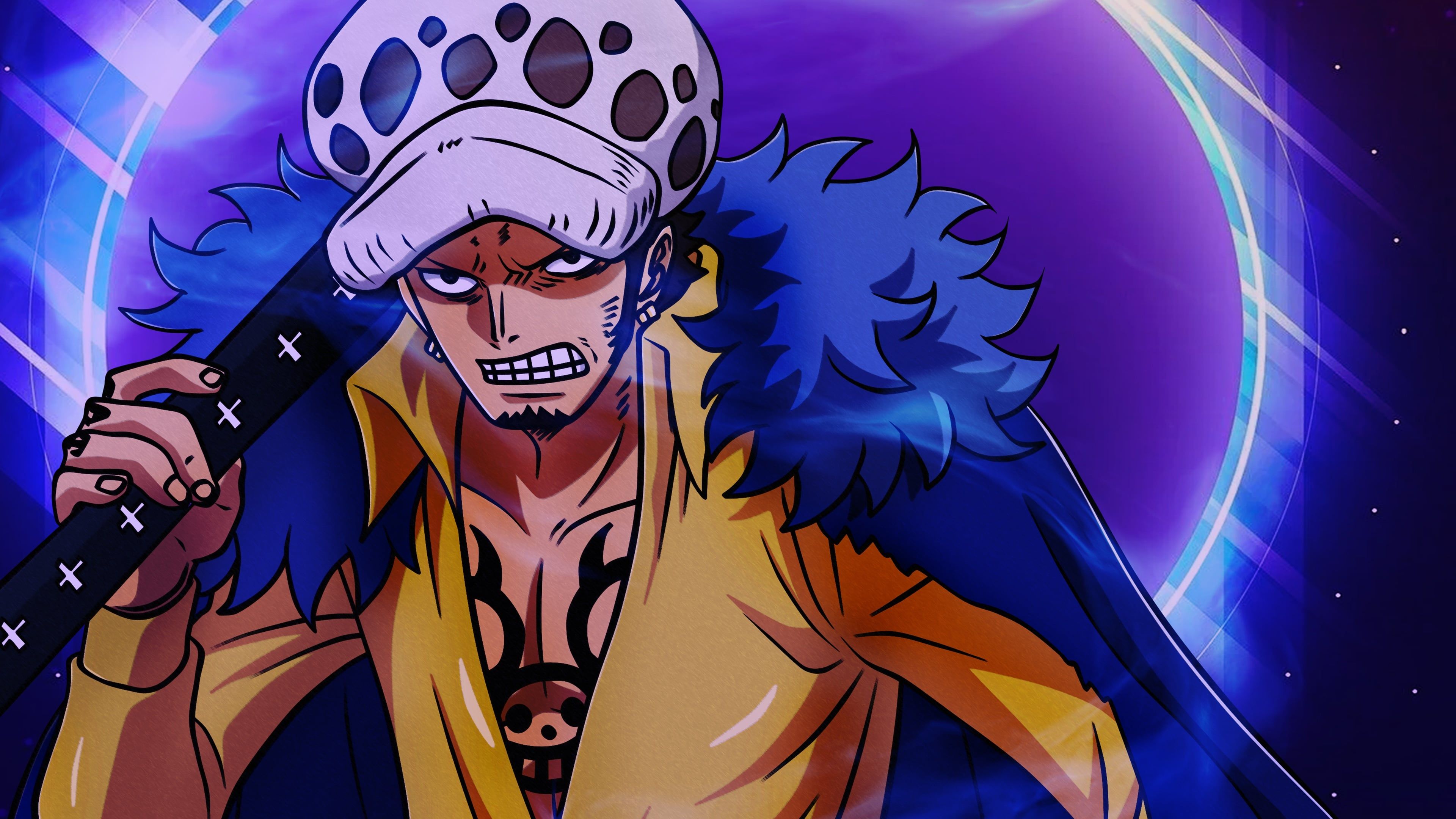 3840x2160 Trafalgar Law from One Piece Anime Wallpaper 4k for Desktop