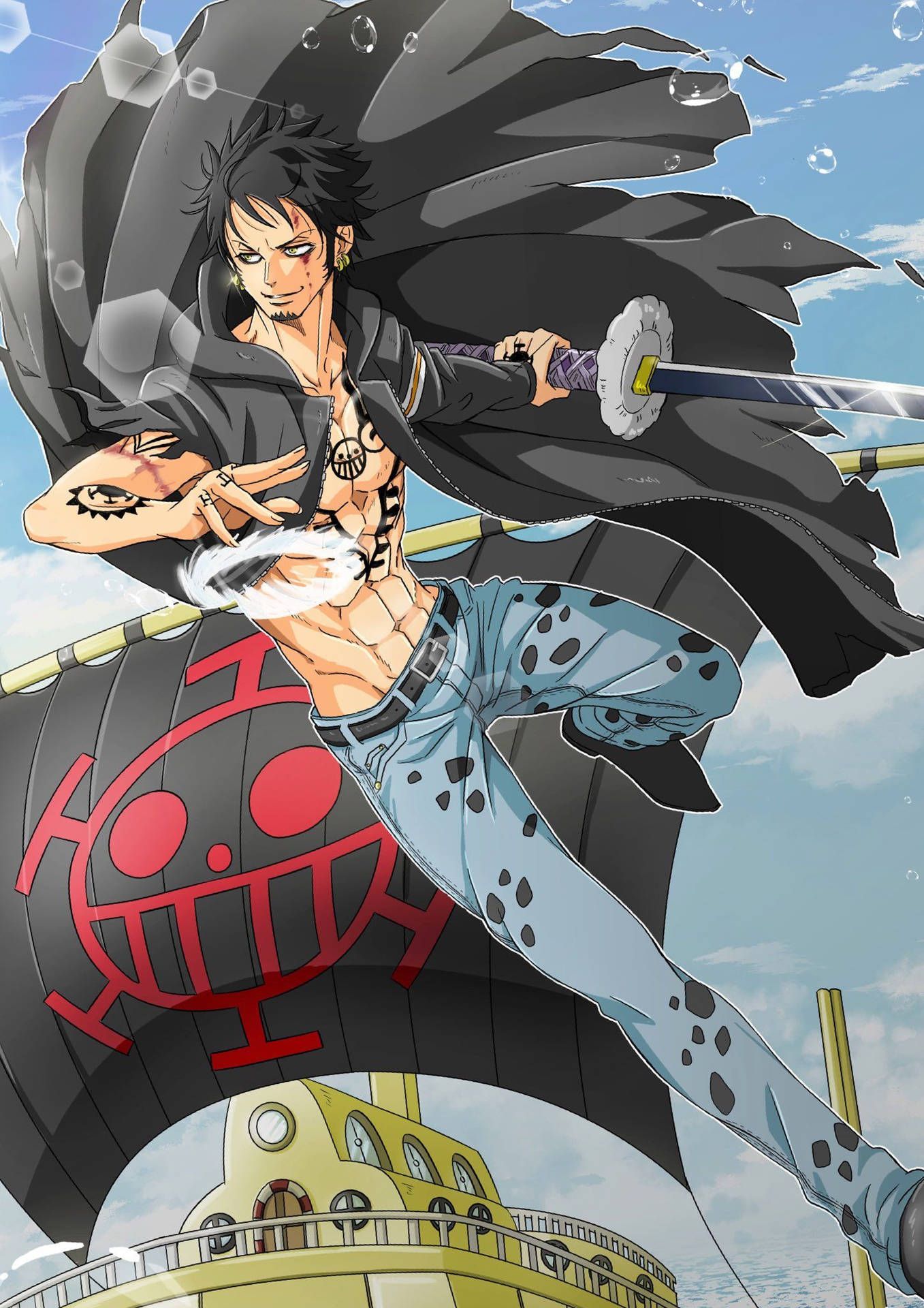 1357x1920 Download The adventures of Trafalgar Law Wallpaper