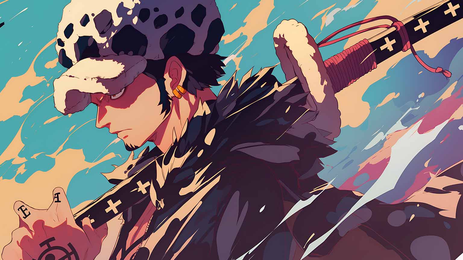 1536x864 One Piece Trafalgar Law Focused Look Desktop Wallpaper 4K