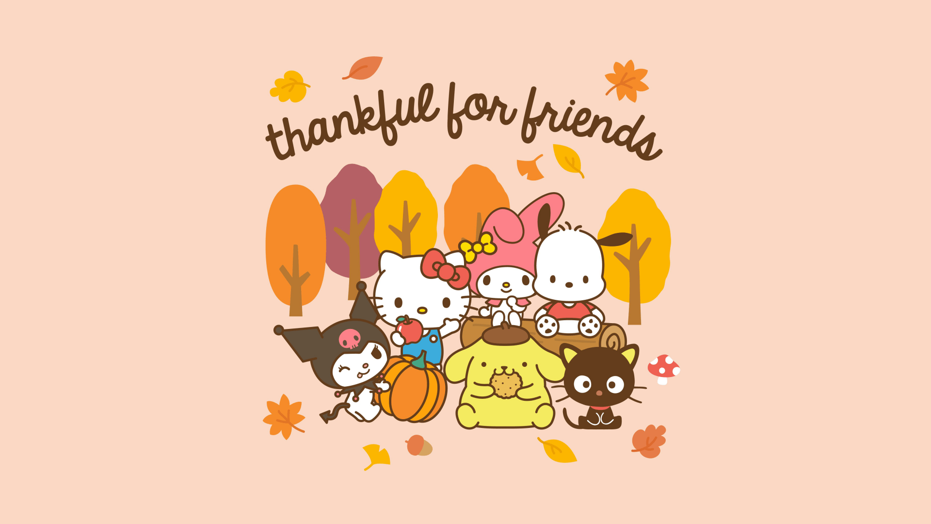 1920x1080 Hello Kitty and Friends Autumn Wallpaper HD