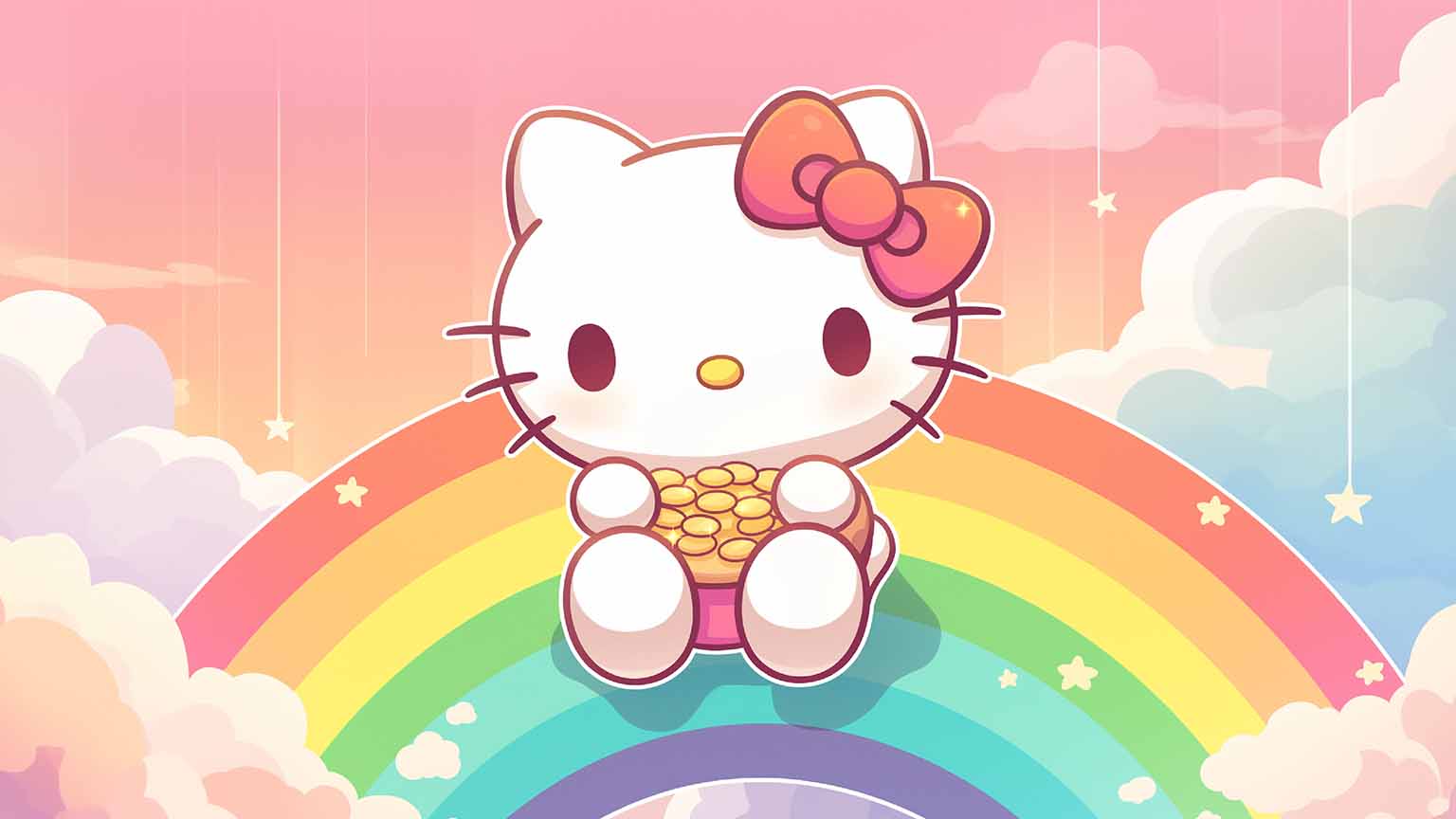 1536x864 Hello Kitty with Cookies Desktop Wallpaper Wallpaper 4K