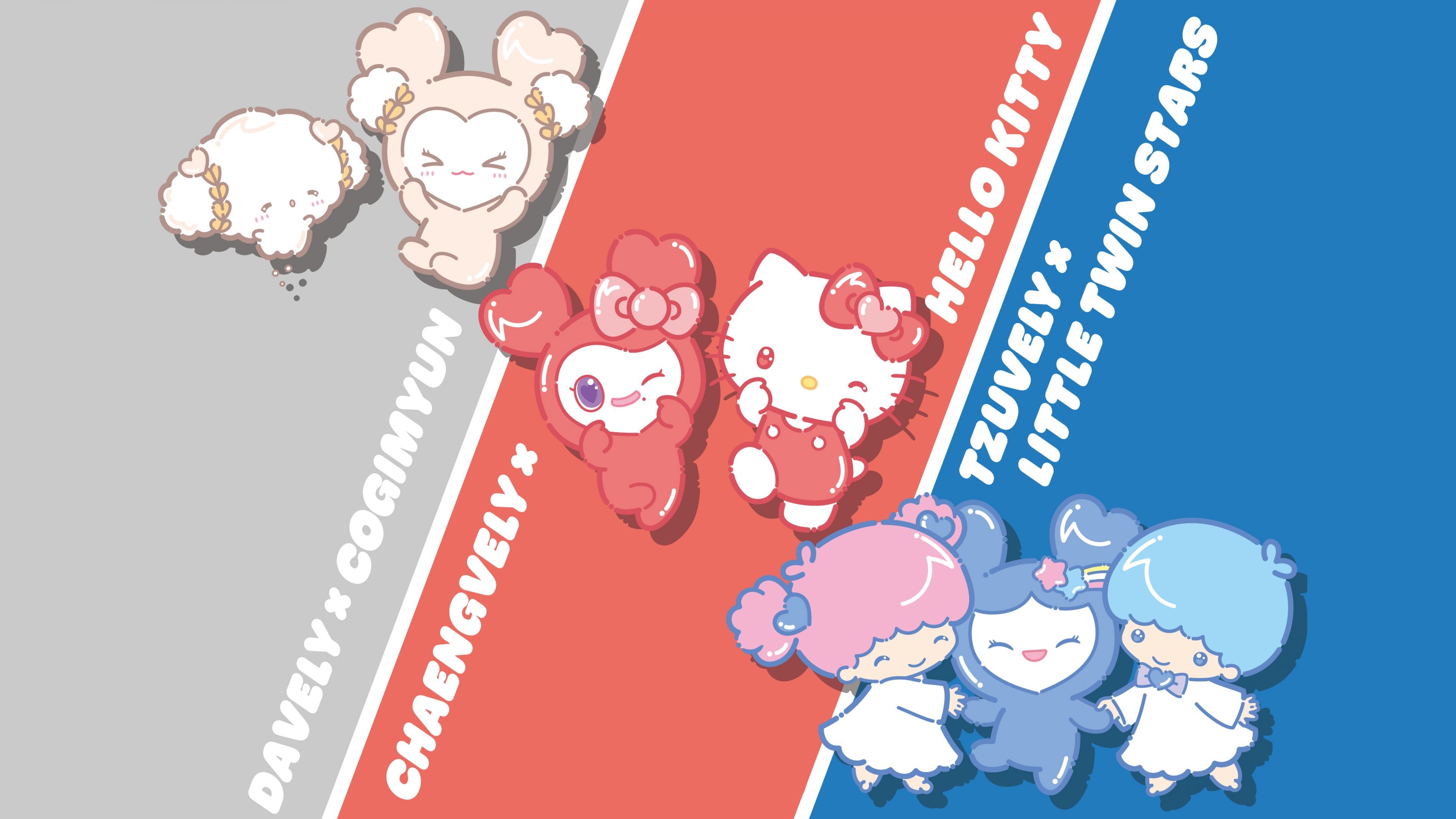 3840x2160 TWICE x Sanrio Wallpaper 4K, 5K, Cogimyun, Hello Kitty