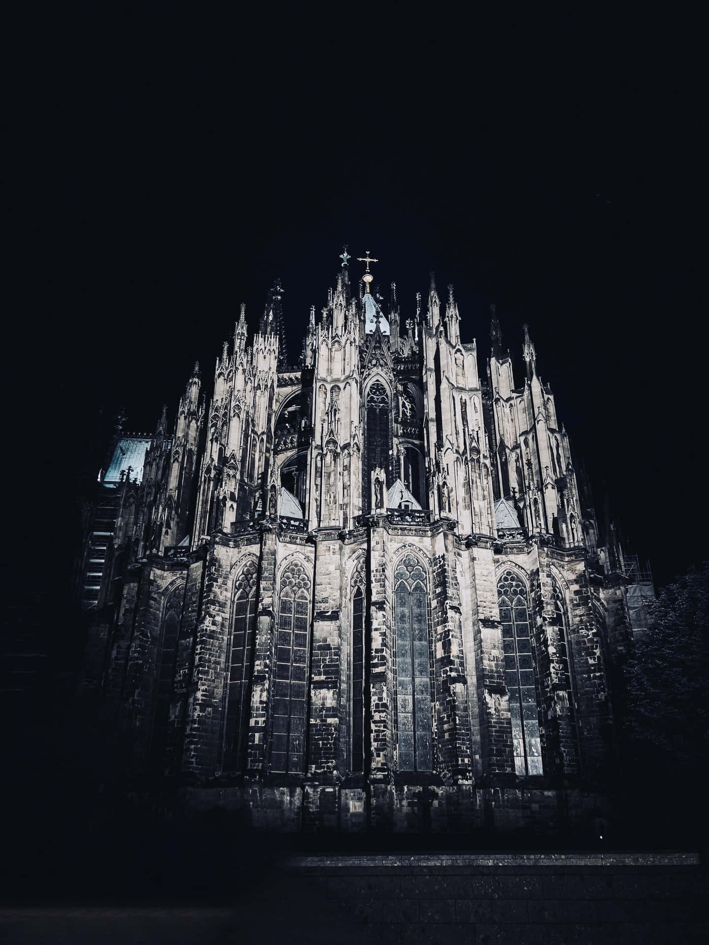 1440x1920 Download Cologne Cathedral Black And White Portrait Wallpaper