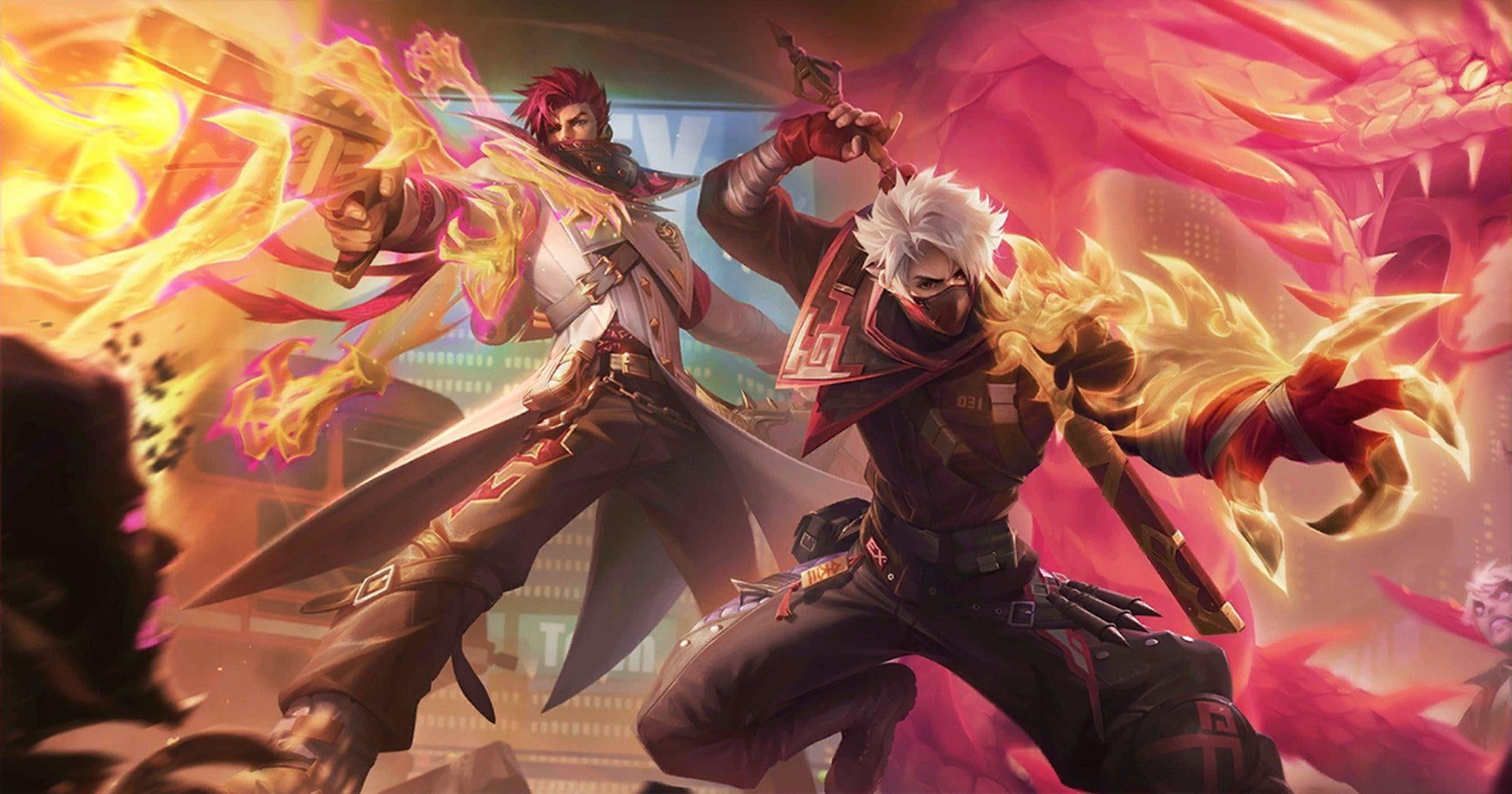 1949x1024 Exorcist Granger and Hayabusa loading screen background cr.Volta leonin
