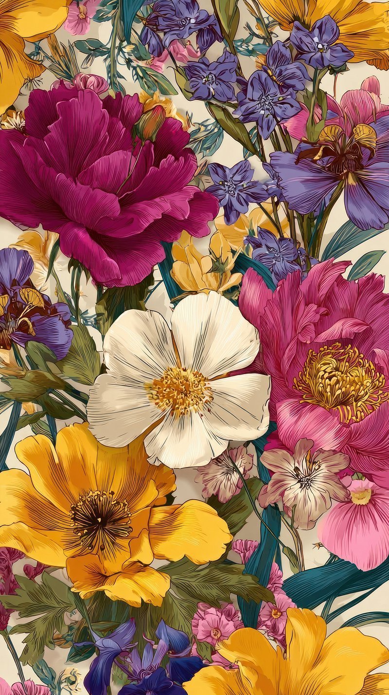 800x1427 Floral Wallpaper. Mobile Phone Lock Screen Background