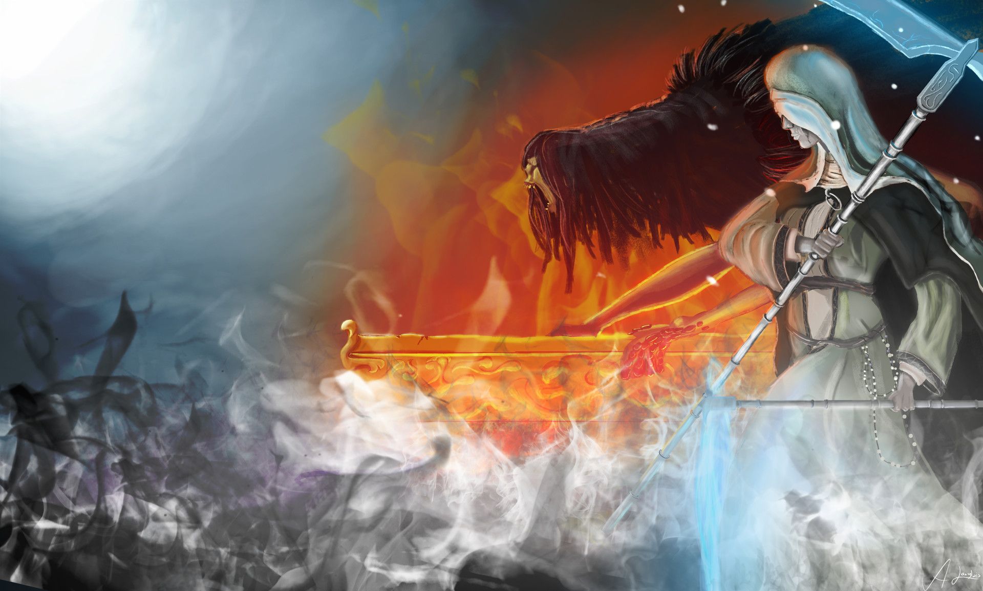 1920x1154 Father Ariandel & Blackflame Friede