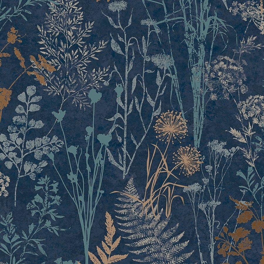 900x900 Graham & Brown Organics Navy and Copper Wallpaper Sample 12071994 at