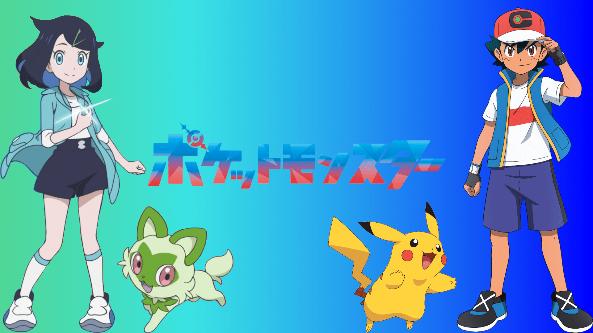 1920x1080 Pokemon Wallpaper with Liko and Ash created