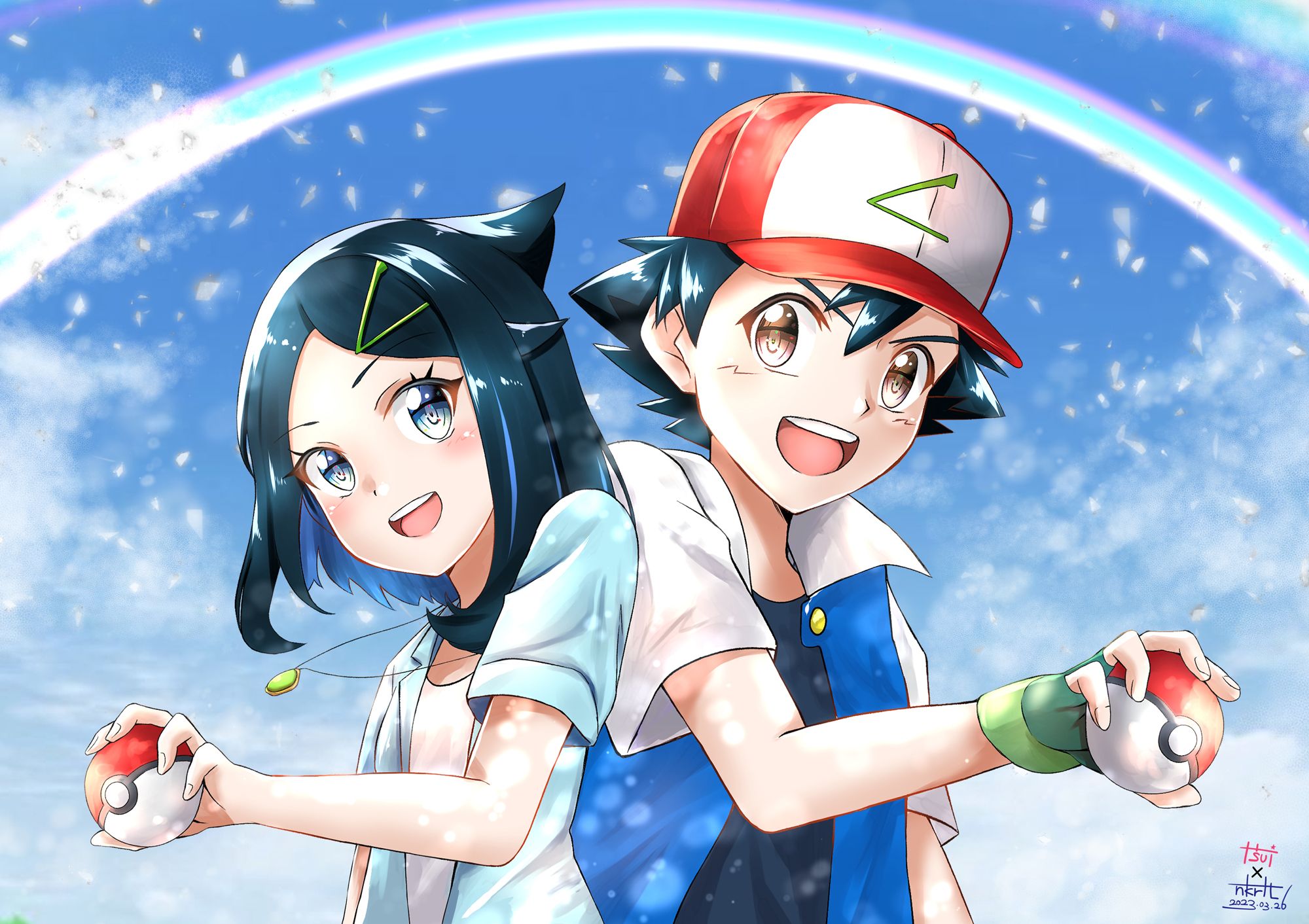 2000x1412 Ash & Liko Unite: Pokémon Horizons HD Anime Wallpaper